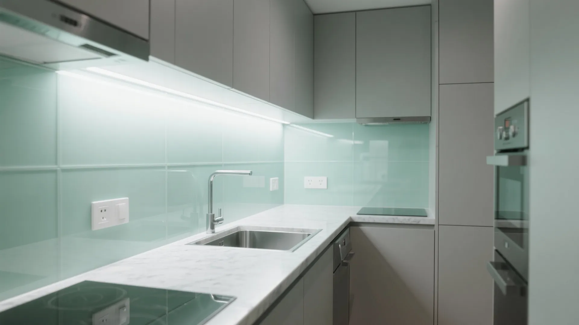 Glass Backsplash for Light and Depth