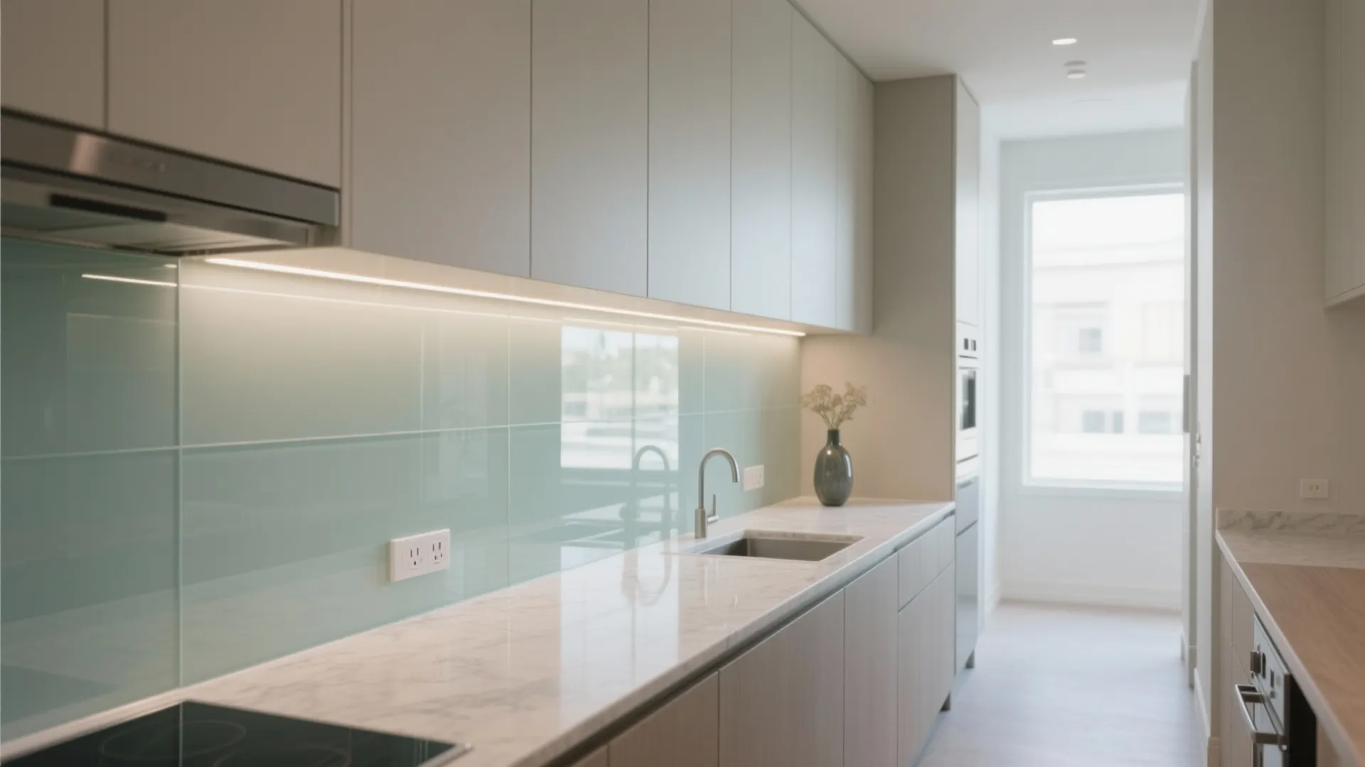 Airy Glass Backsplash