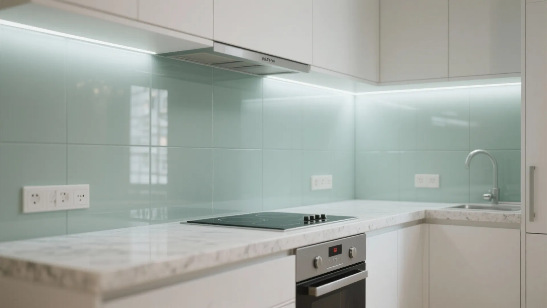 Glass Backsplash for Light and Depth