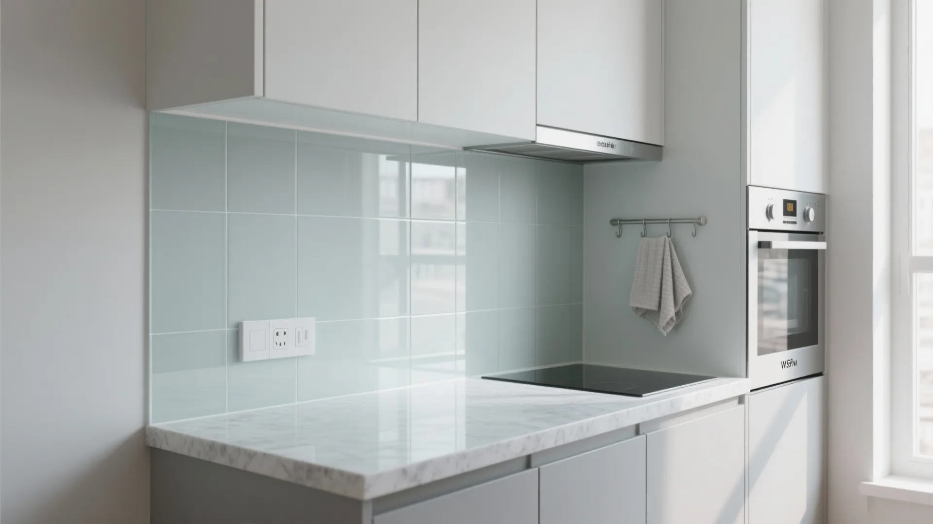 Glass Backsplash for Light and Cleanability