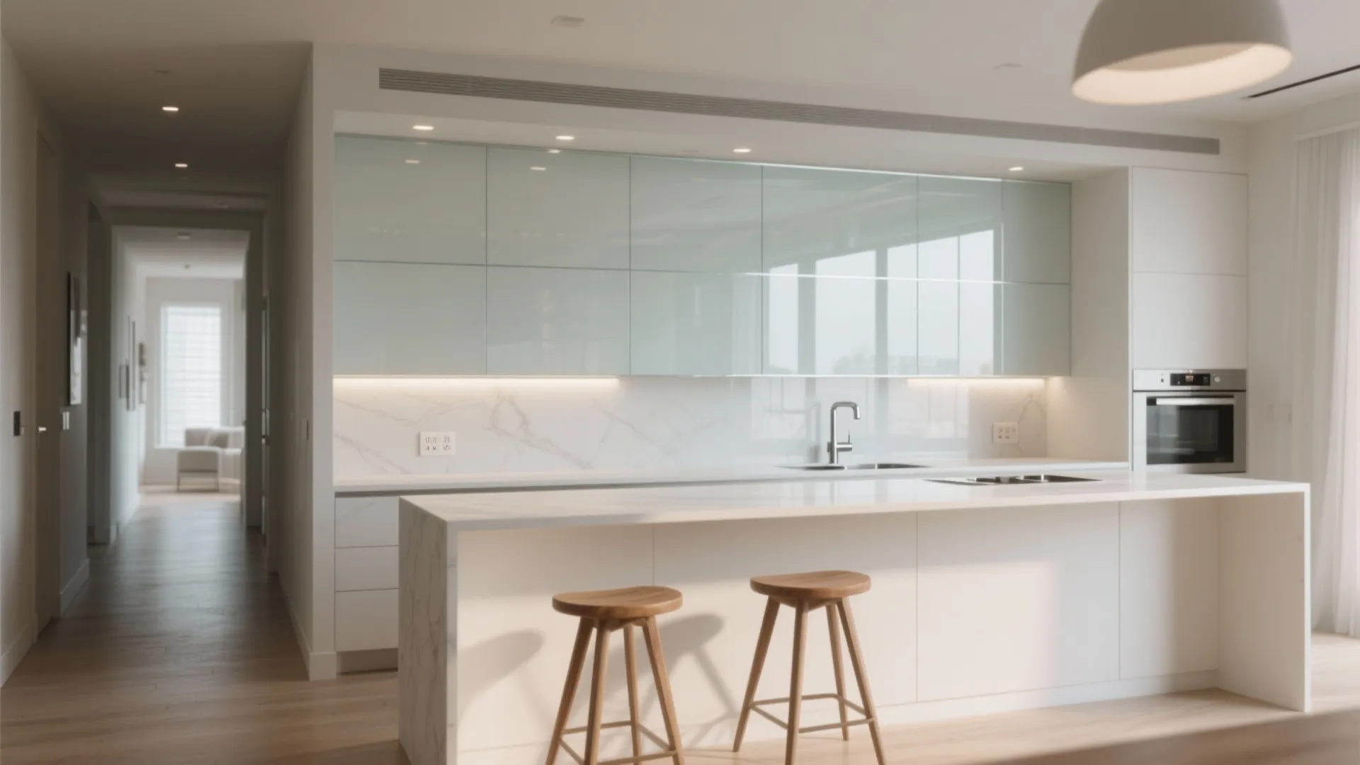 Glass Backsplash for Light and Depth