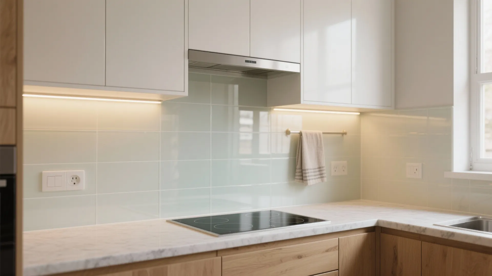 Glass Backsplash for Light and Depth
