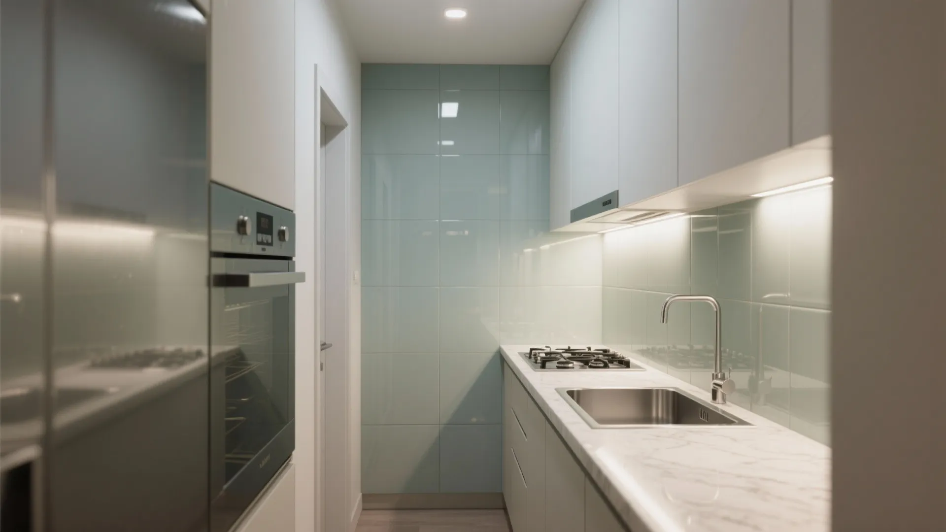 Glass Backsplash for Light and Depth