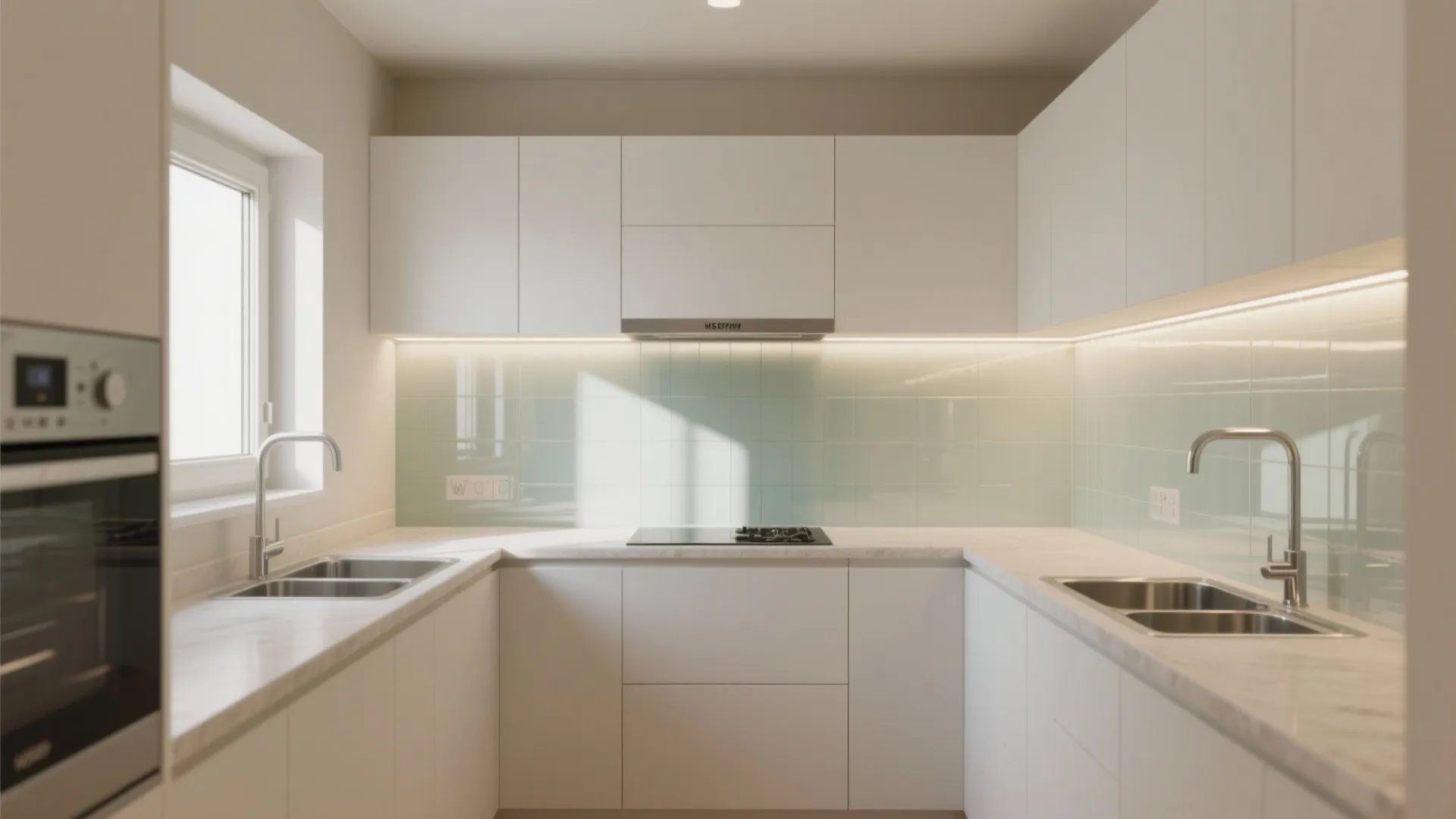 Glass Backsplash For Airy Light