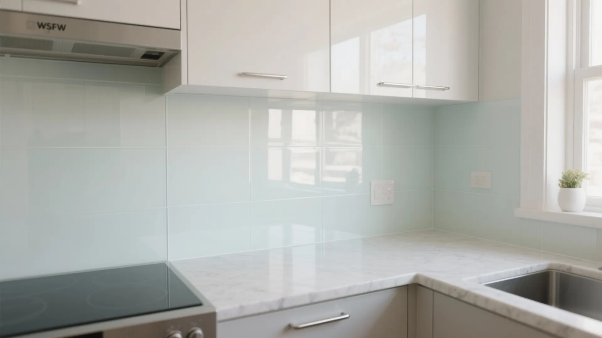 Glass Backsplash For Light And Depth