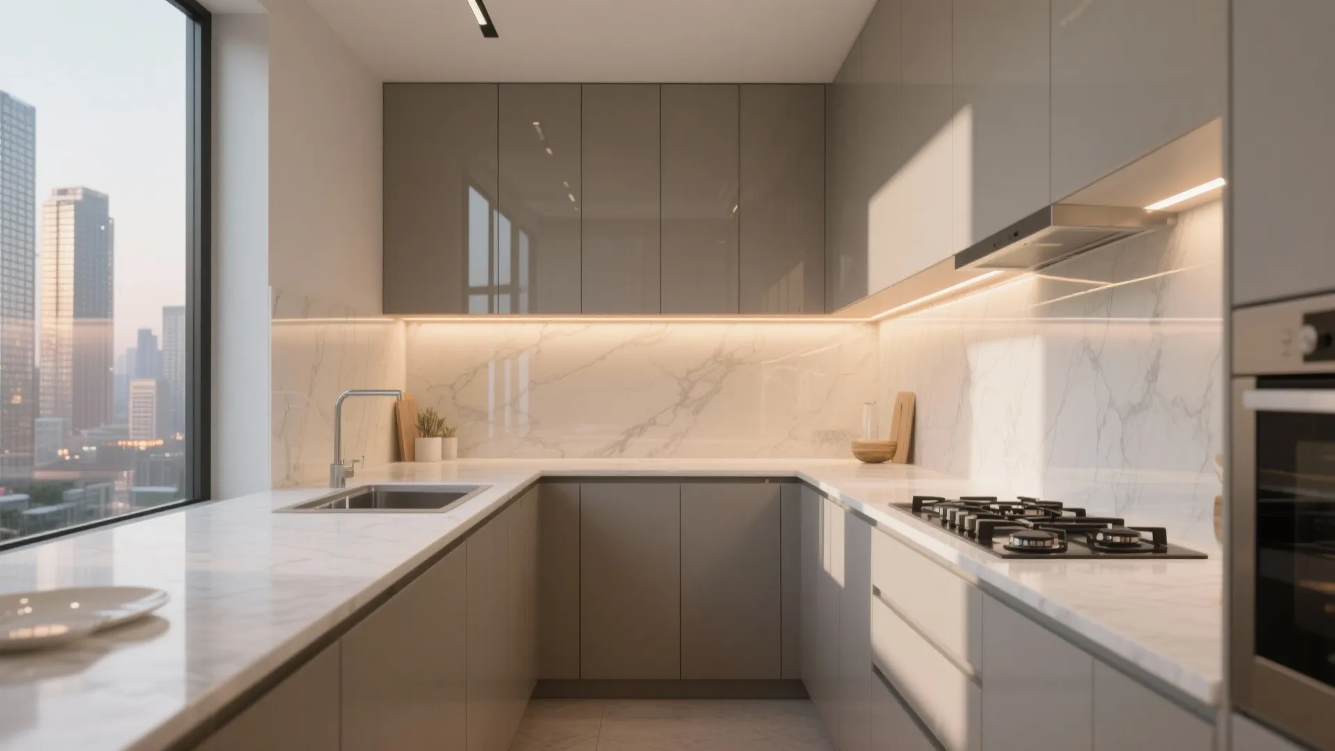 Glass Backsplash for Light and Depth