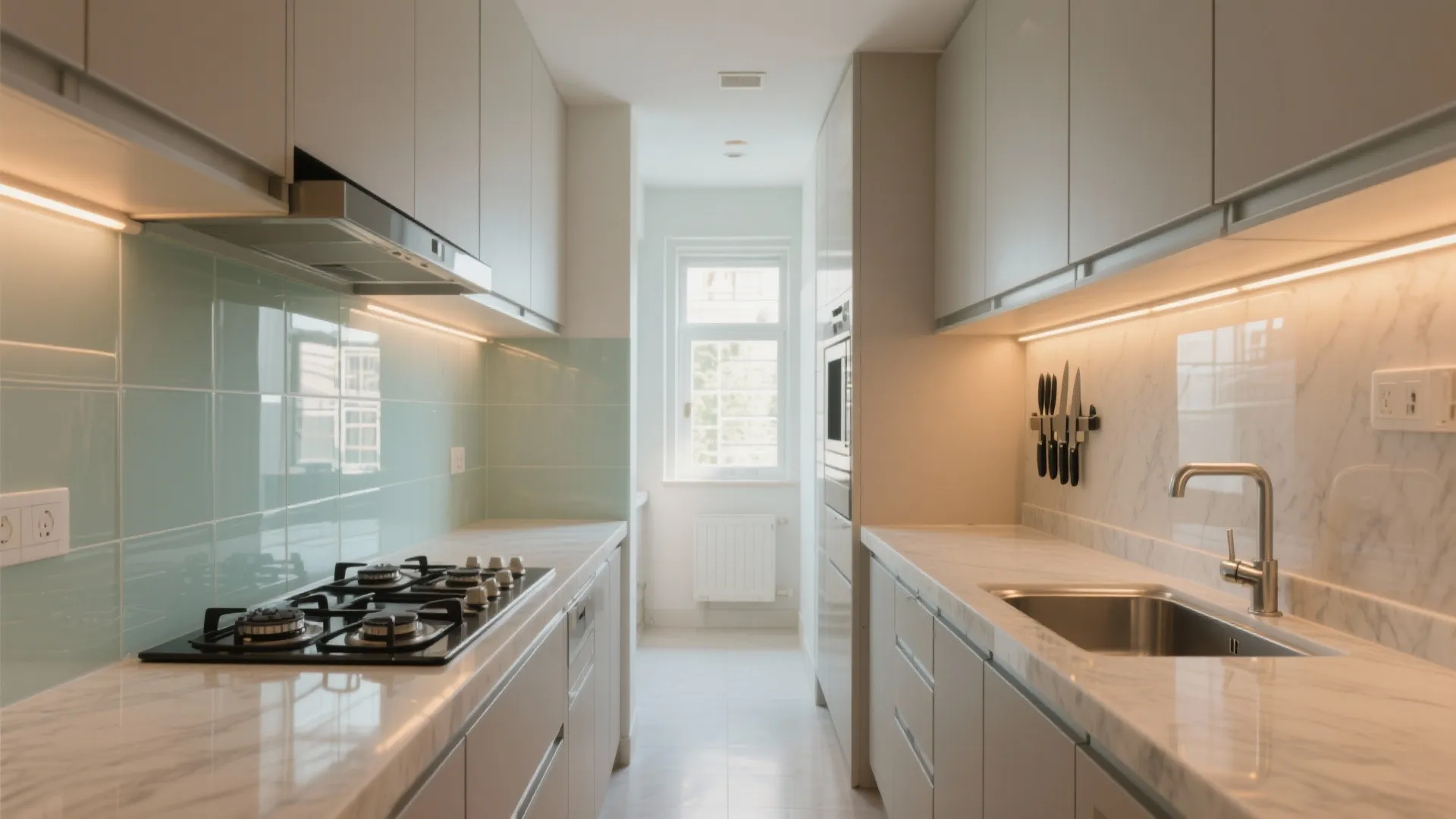 Glass Backsplash for Light and Easy Cleaning