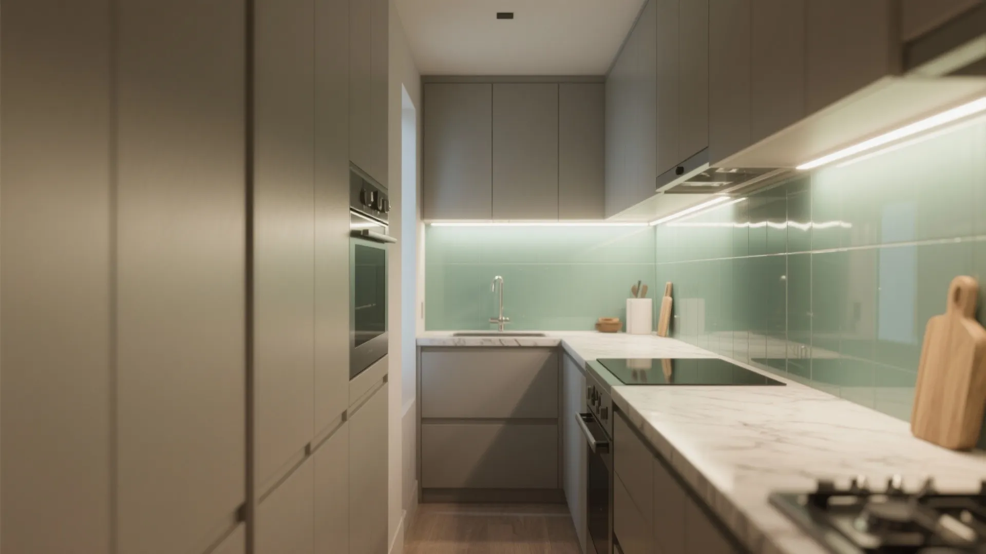 Glass Backsplash for Light and Depth