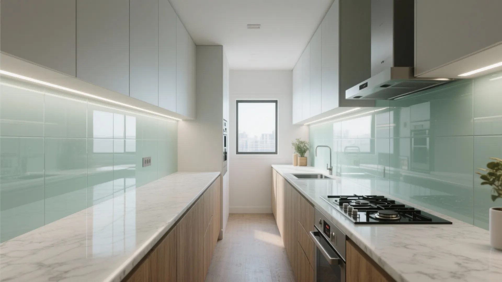 Glass Backsplash for Light and Depth