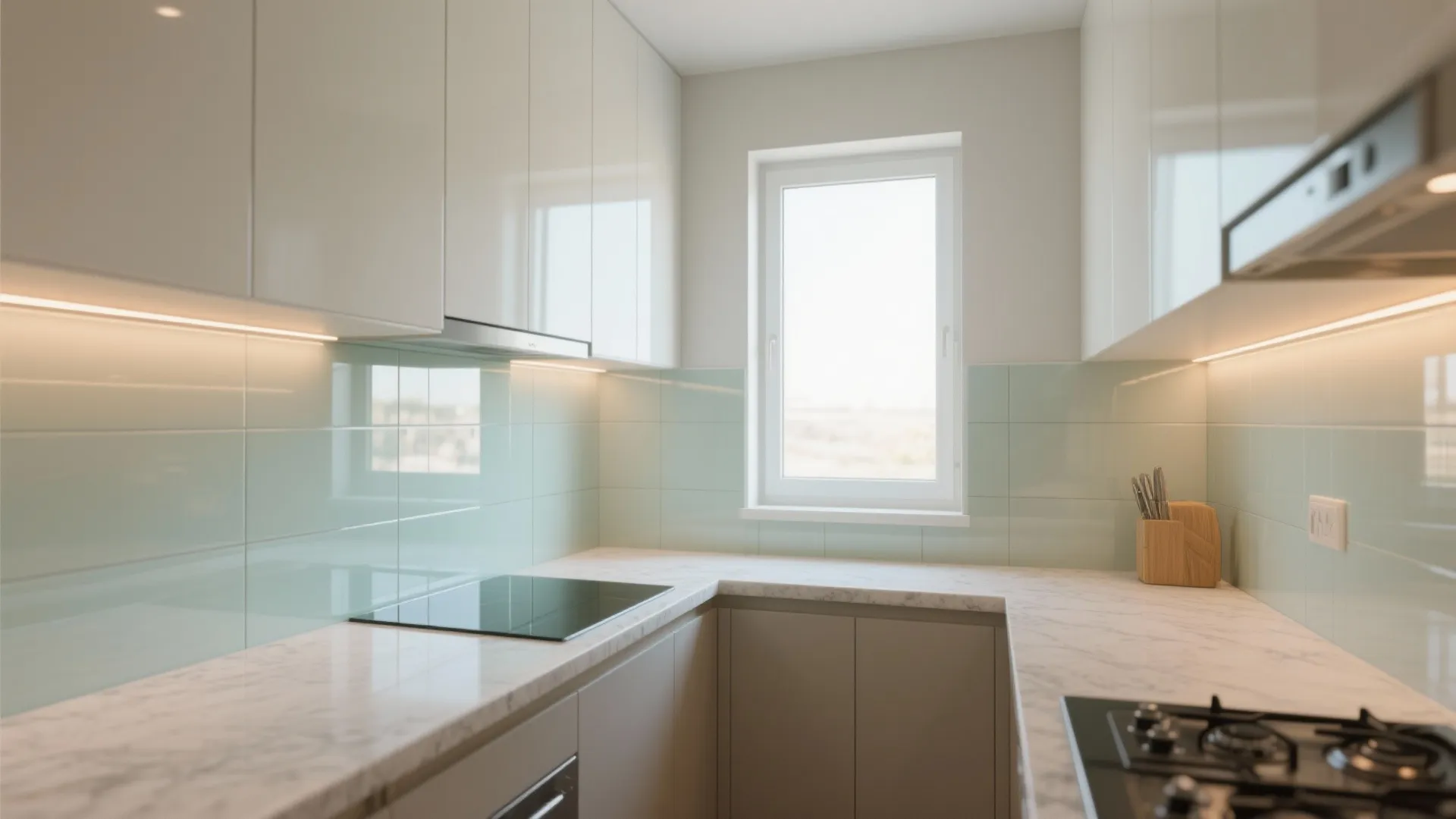 Glass Backsplash for Light and Depth