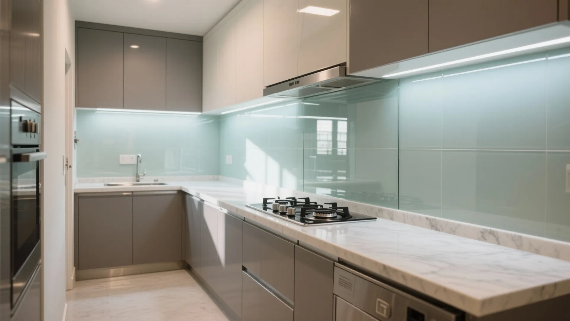 Glass Backsplash for Light and Depth