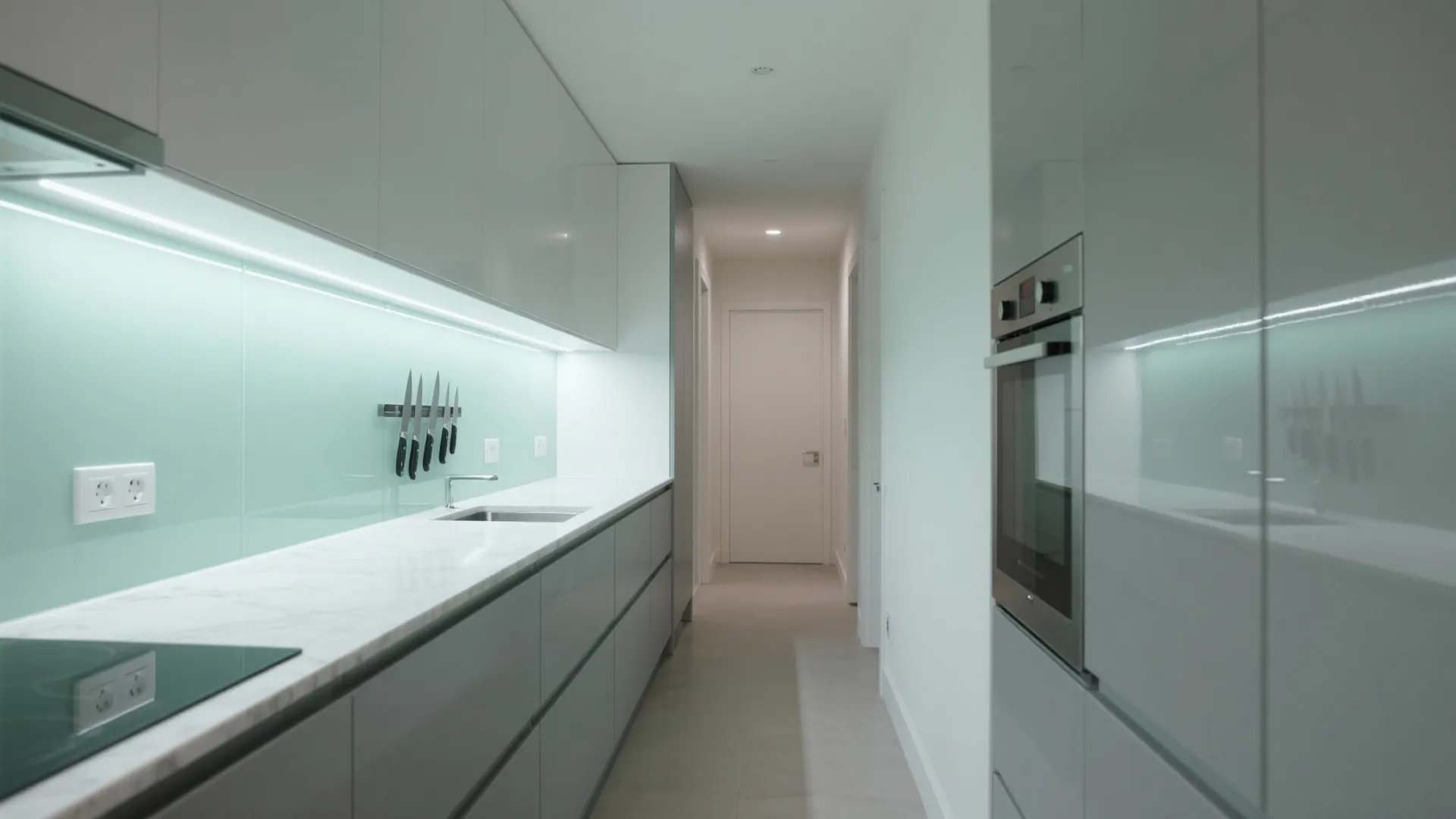 Glass Backsplash for Light and Depth