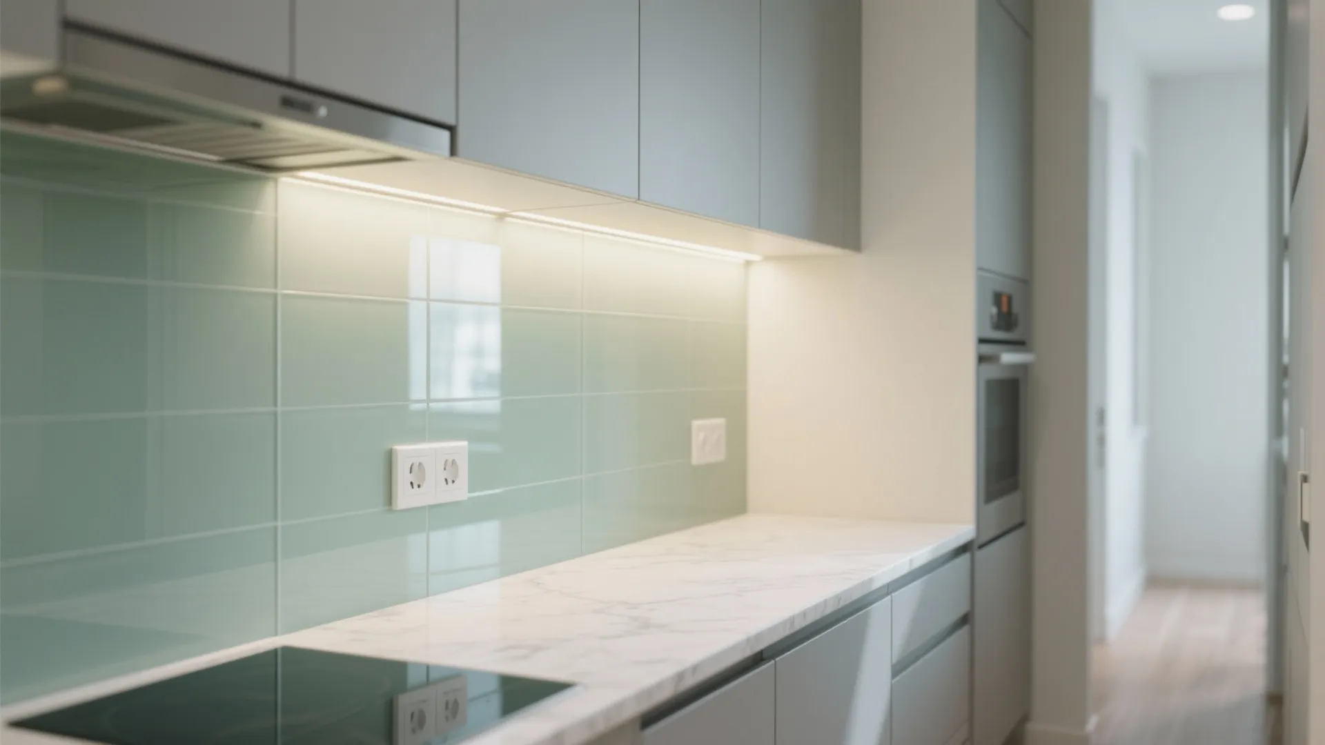 2) Glass Backsplash for Airy Elegance