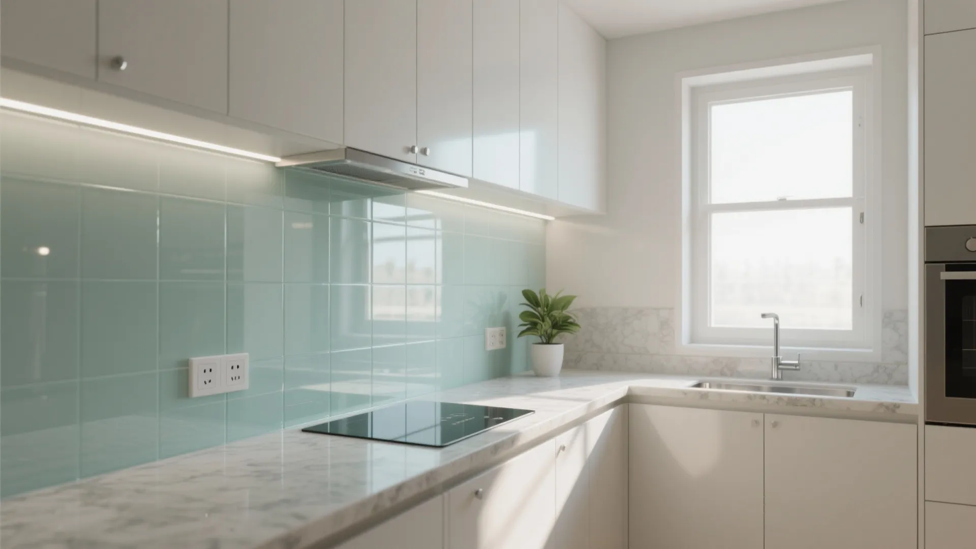 Glass Backsplash to Bounce Light