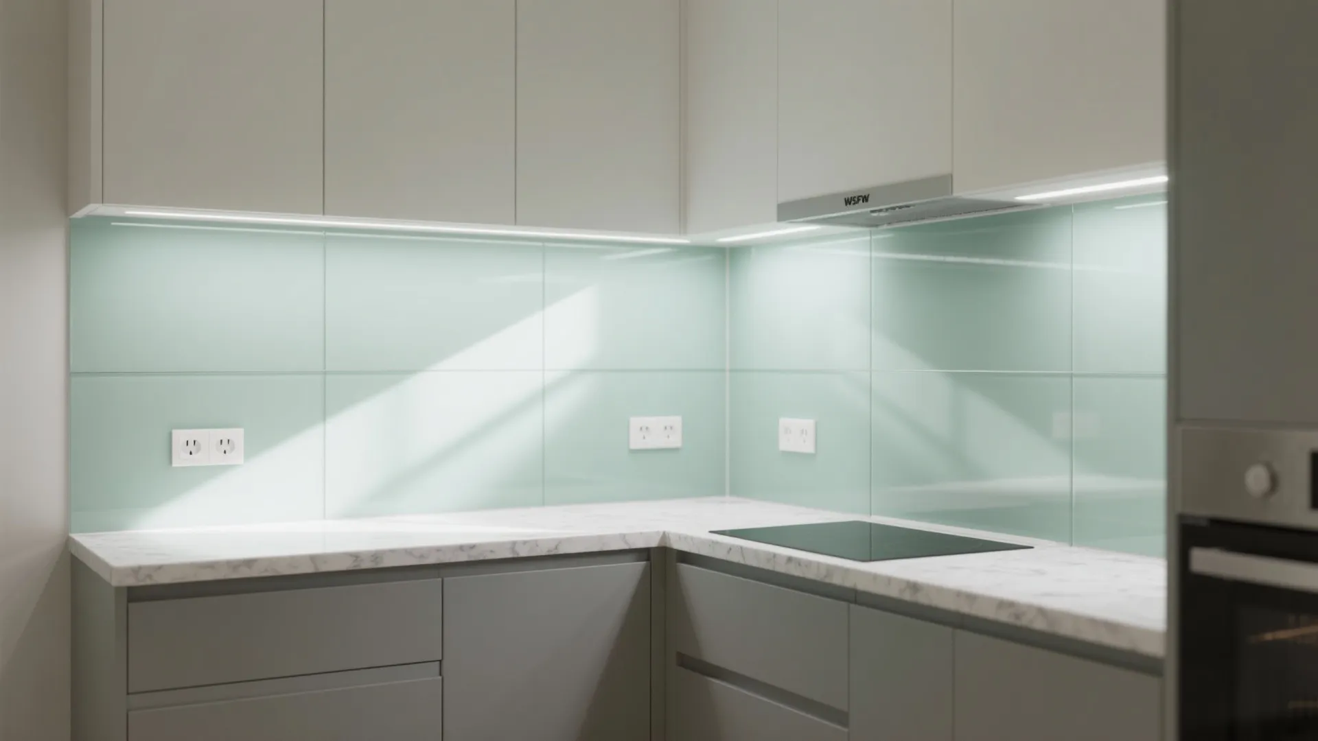 Glass Backsplash for Instant Depth