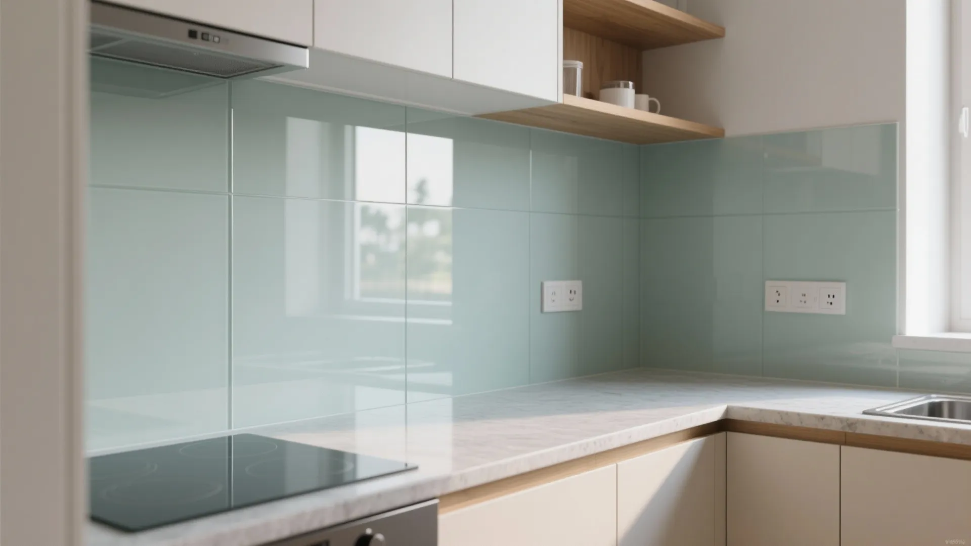 Light-Bouncing Glass Backsplash