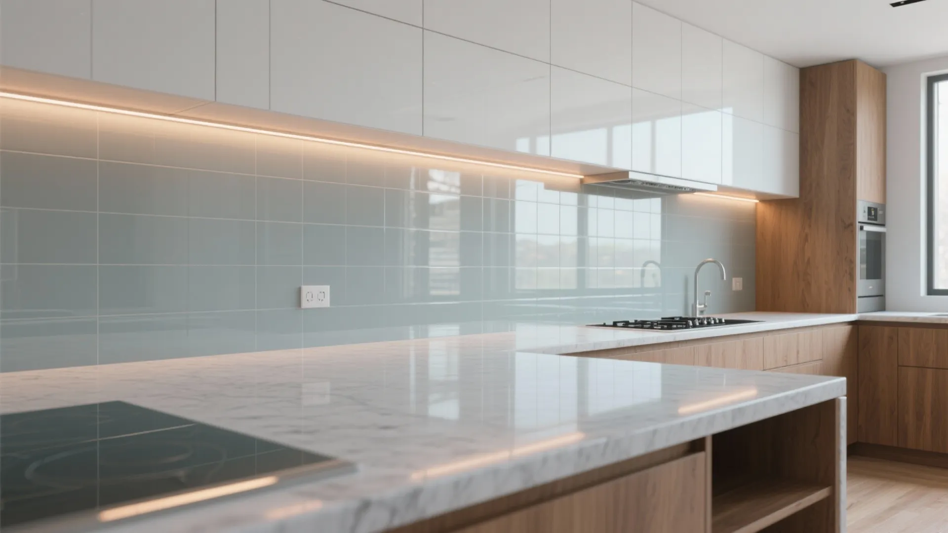 Glass Backsplash for Openness