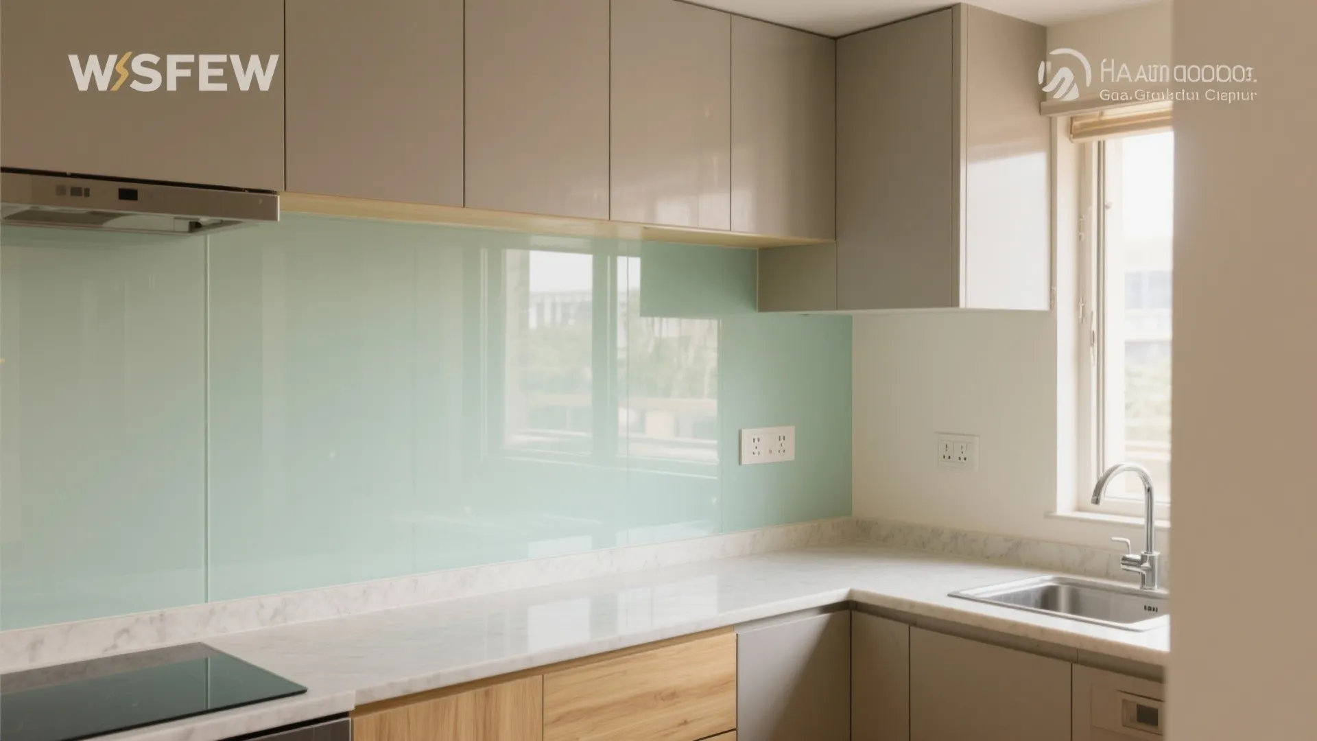 Glass Backsplash for Light and Easy Cleaning