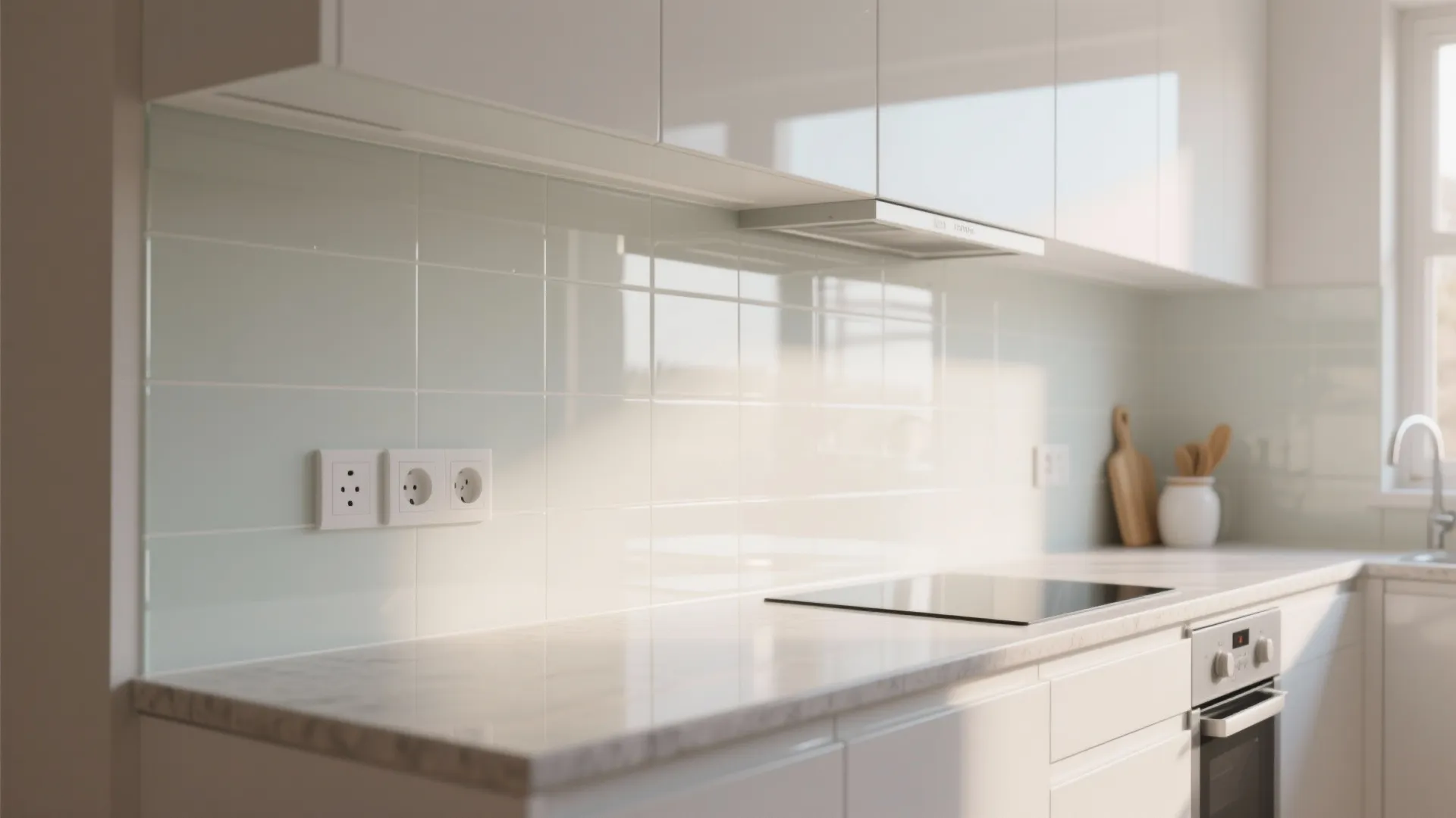 Glass Backsplash for Light and Depth