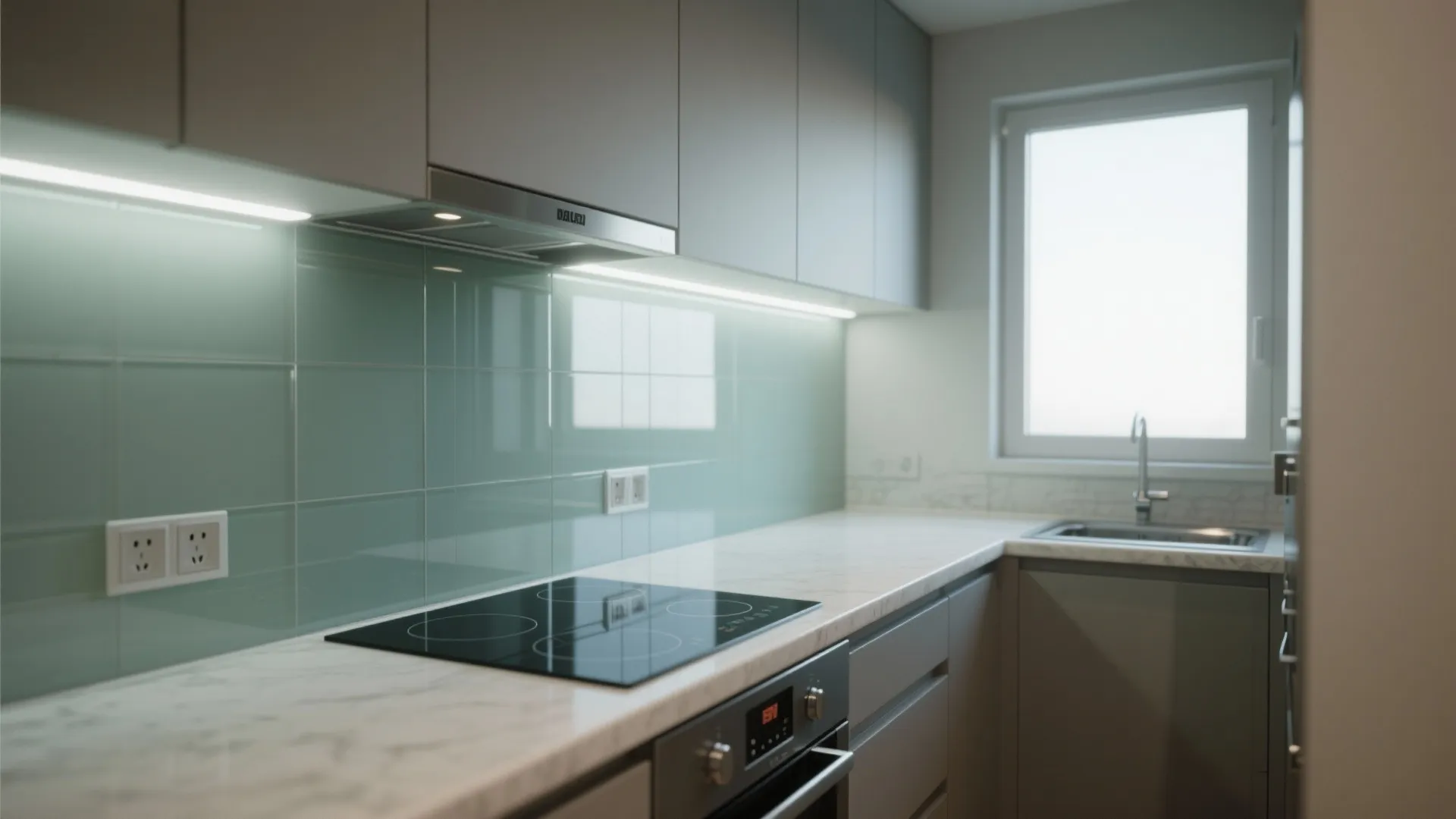 Glass Backsplash for Instant Light and Depth