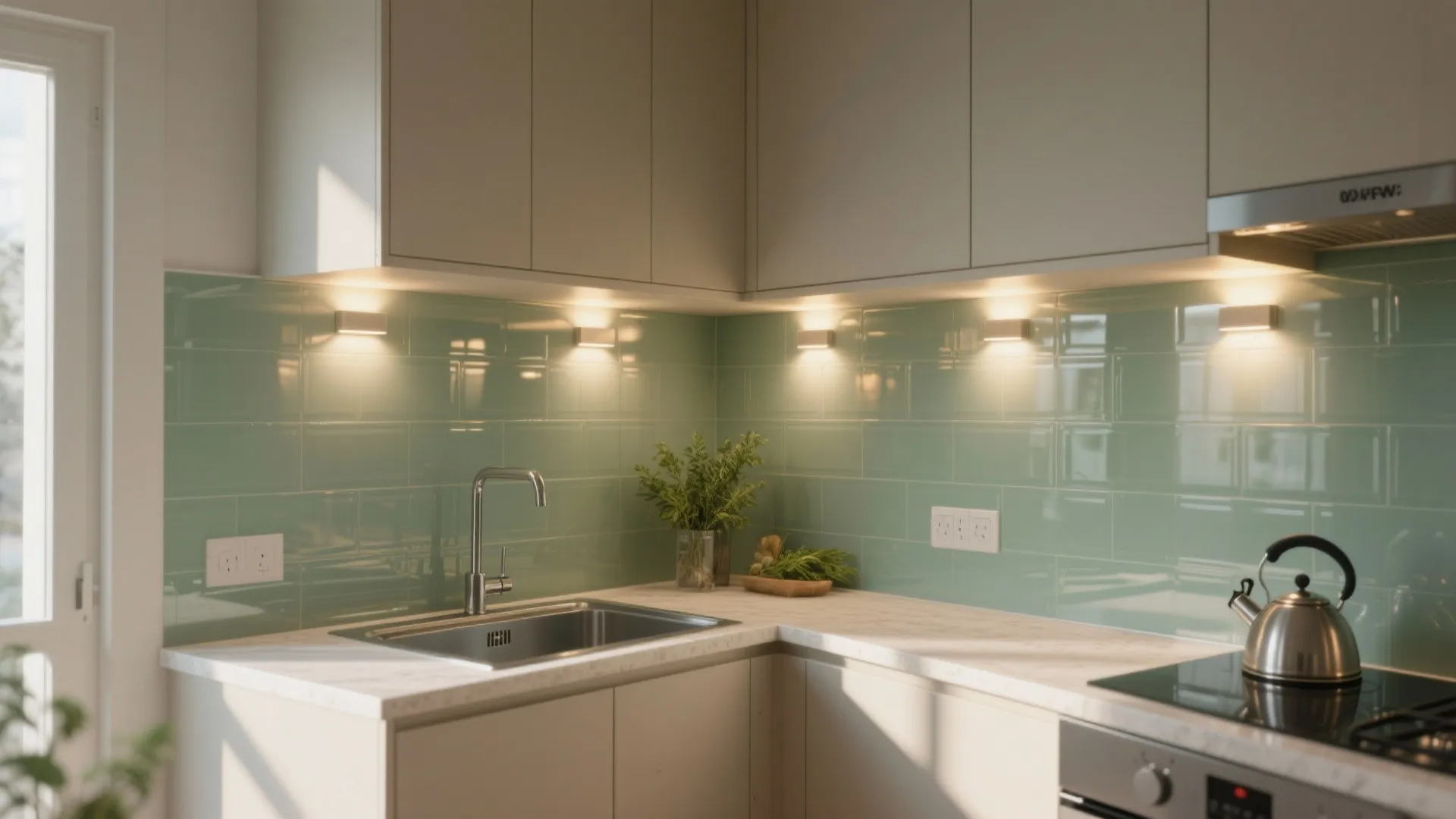 Glass Backsplash for Airy Reflections