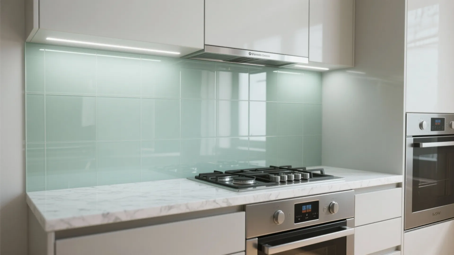 Glass Backsplash for Light and Depth
