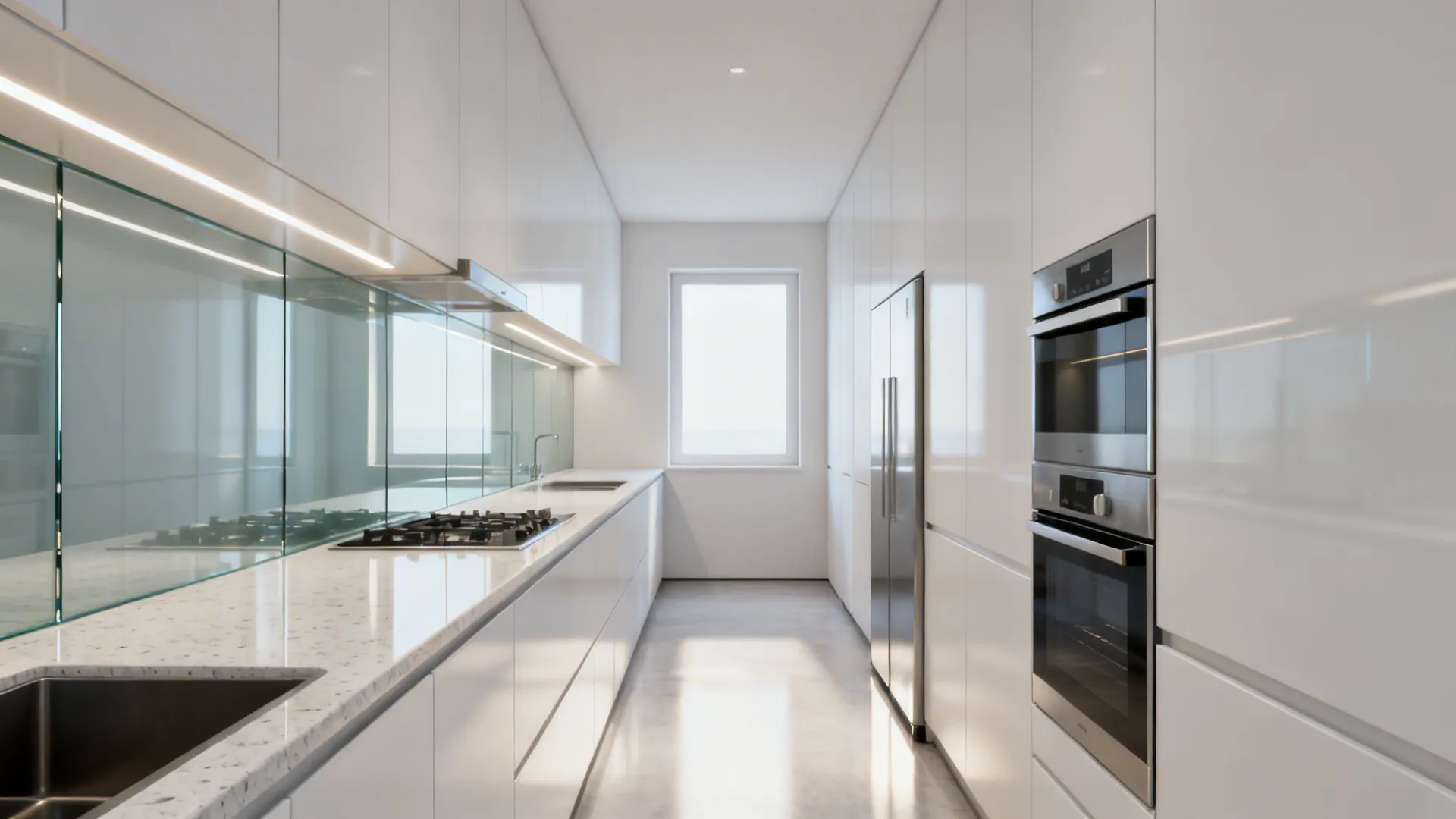 Glass Backsplash for Light and Depth