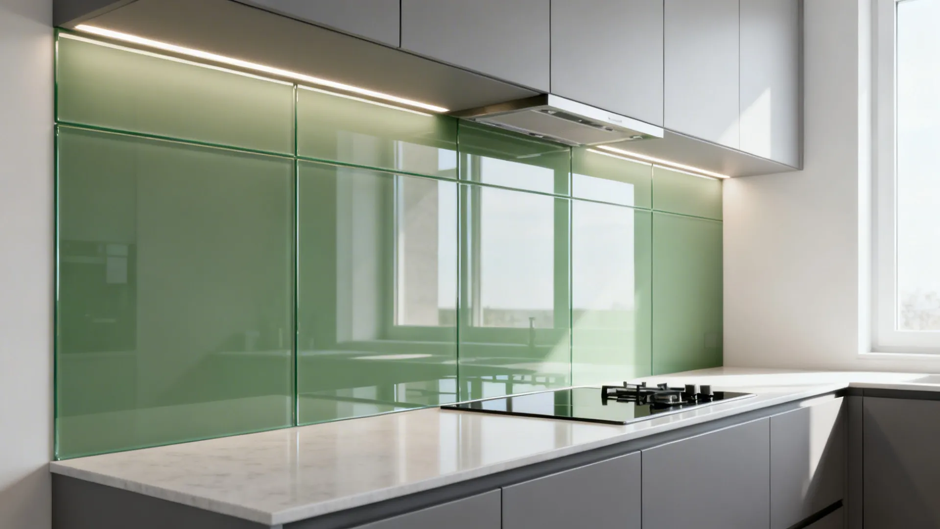 Glass Backsplash for Light and Hygiene
