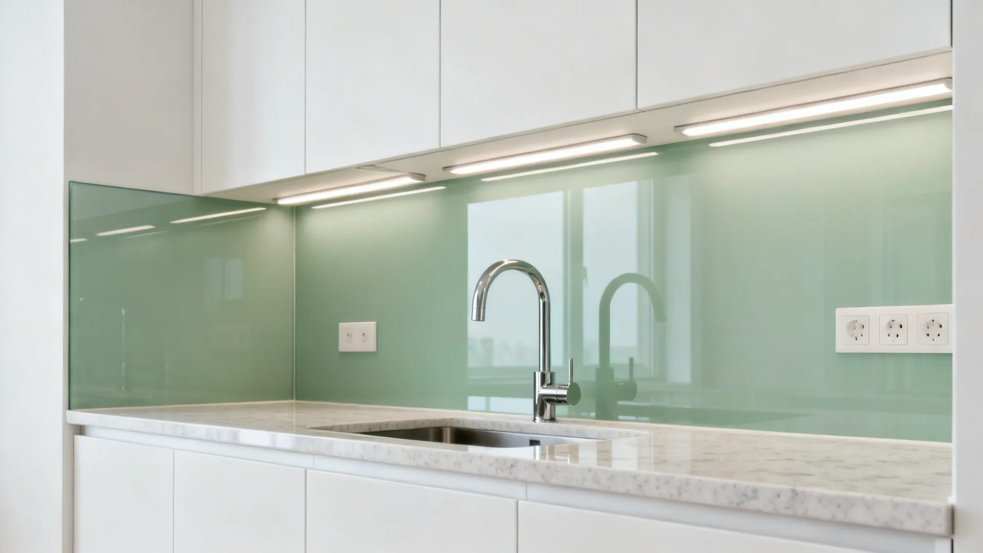 Glass Backsplash for Light and Depth