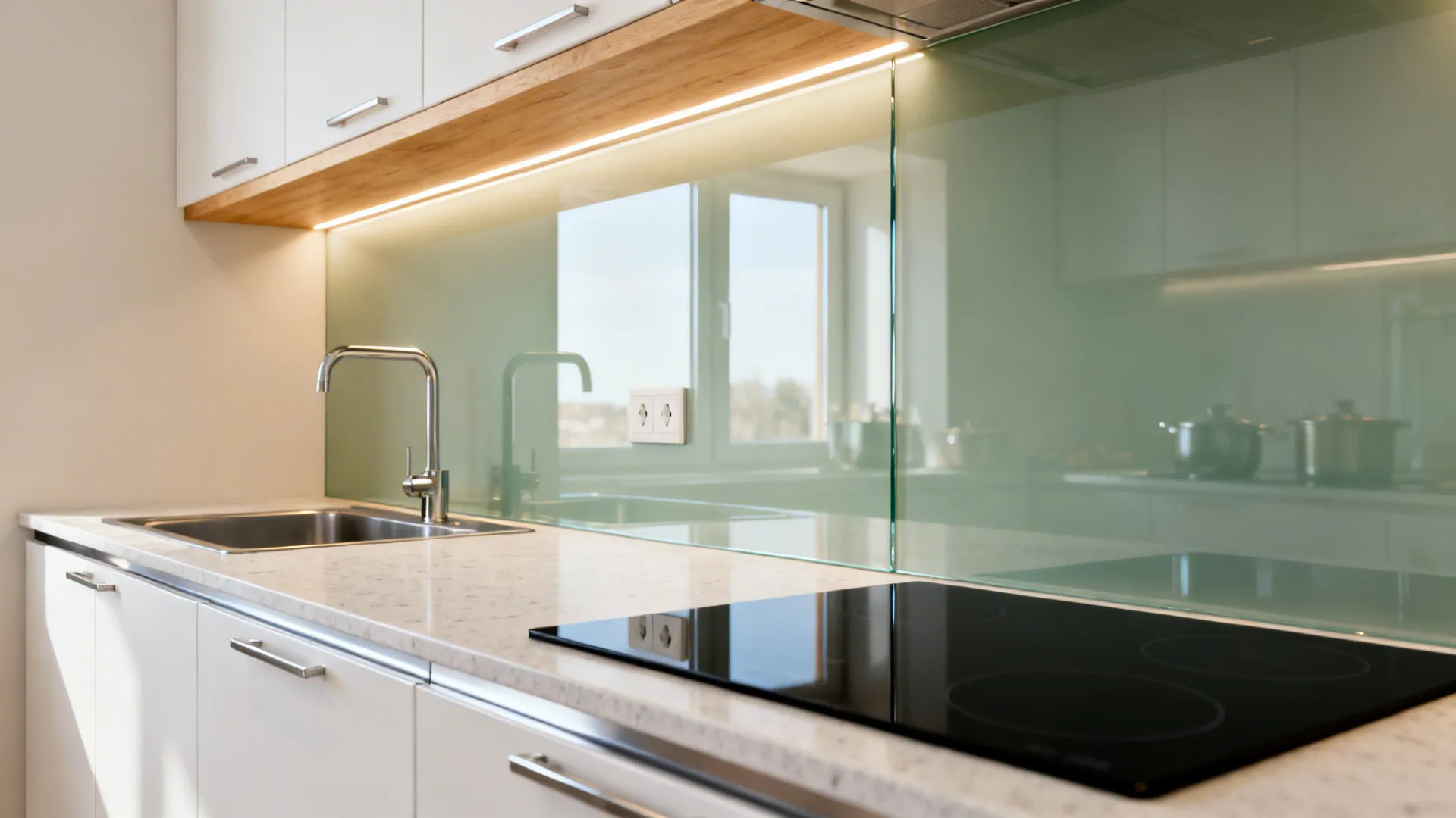 Glass Backsplash for Bright, Easy-Clean Surfaces