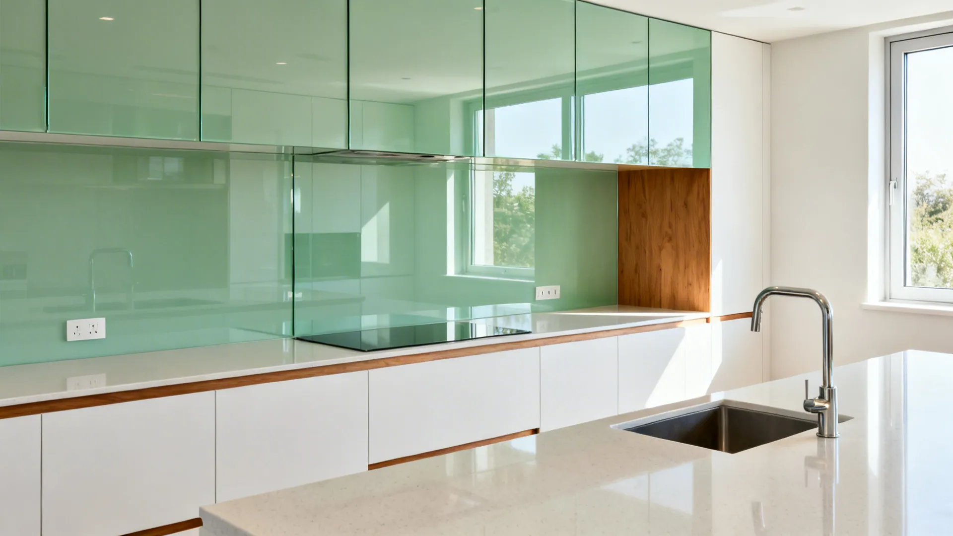 Glass Backsplash for Light and Sightlines