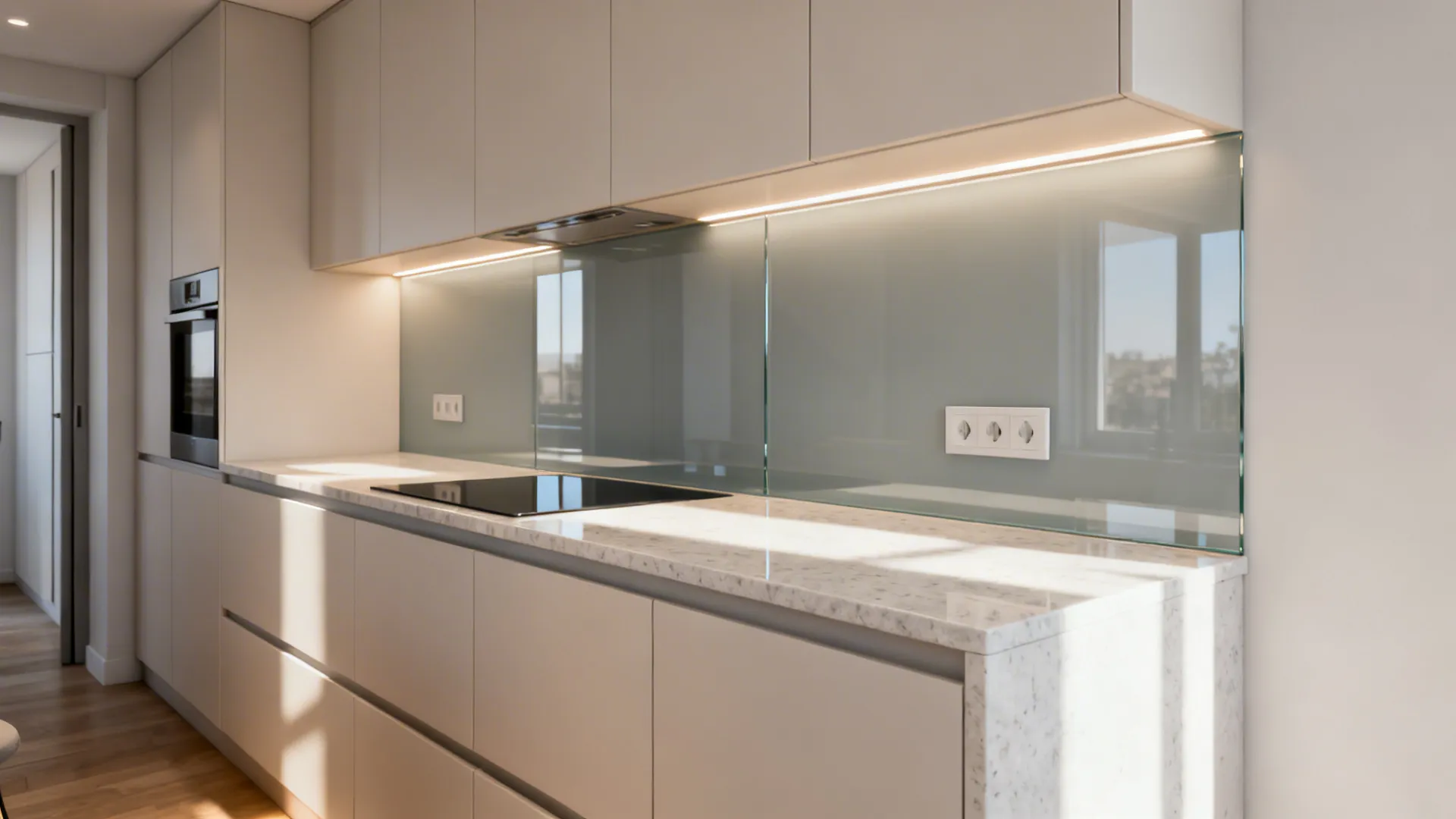 Glass Backsplash for Light and Depth