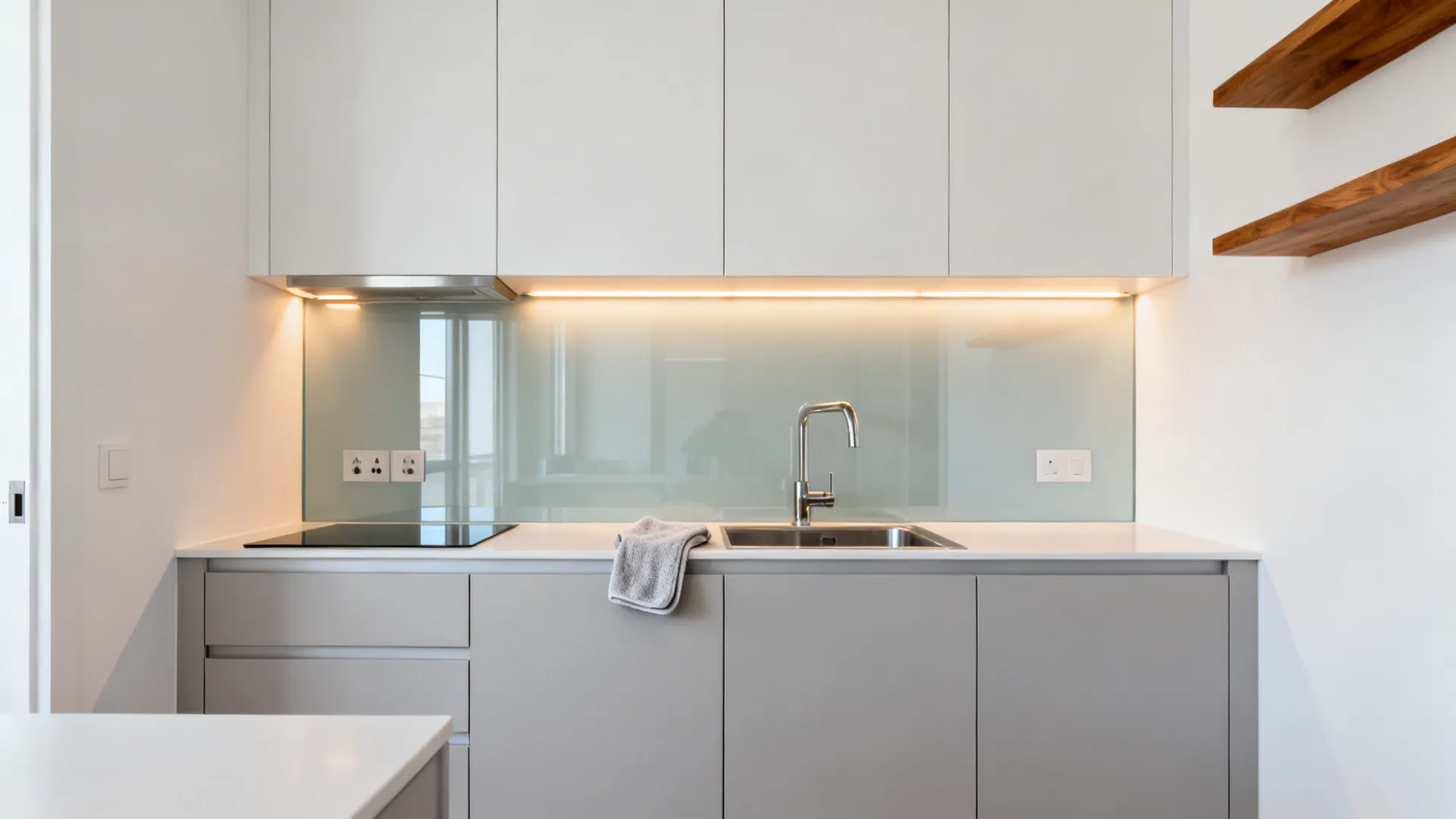 Glass Backsplash for Light, Depth, and Easy Cleaning