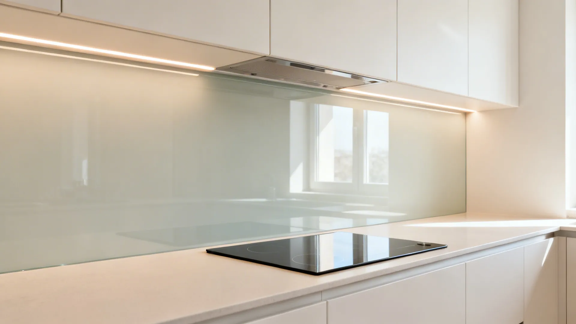 Glass Backsplash for Light and Easy Cleaning