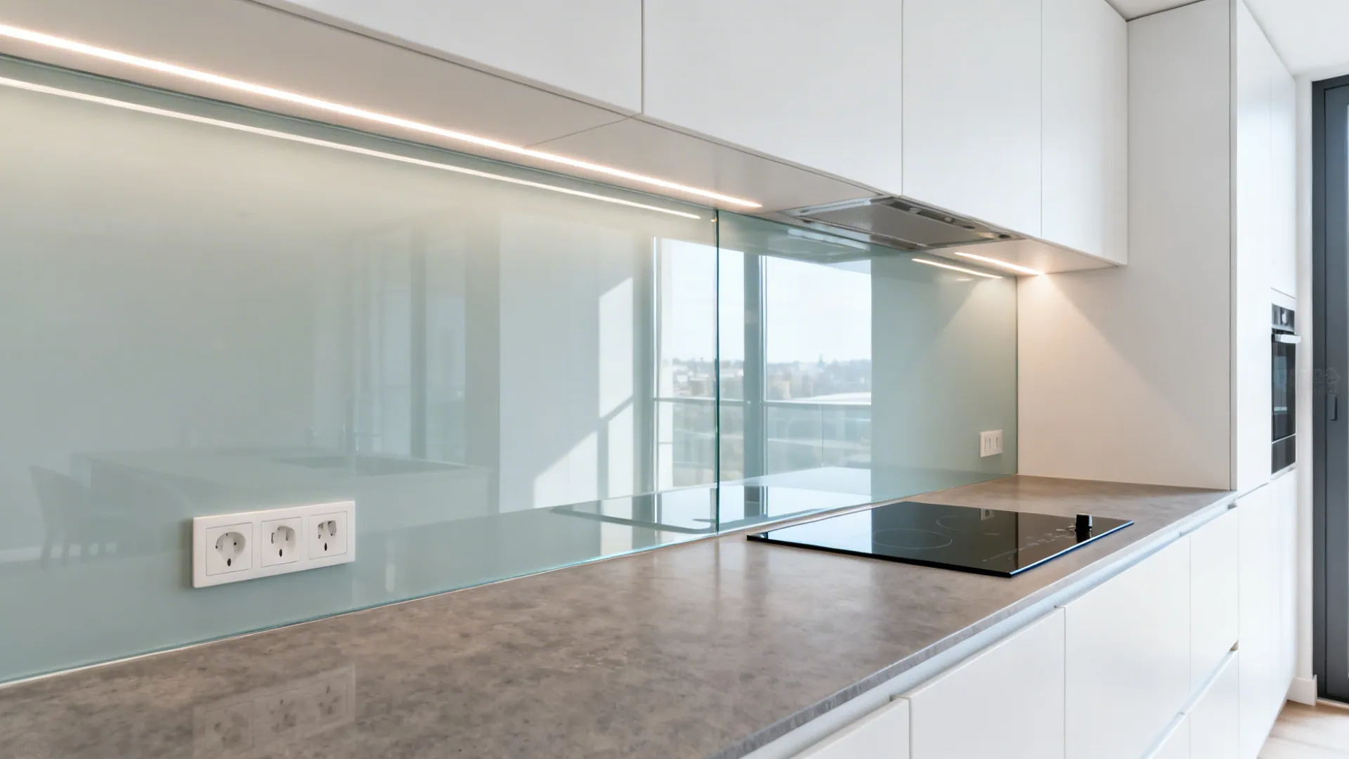 Glass Backsplash for Light and Easy Cleaning