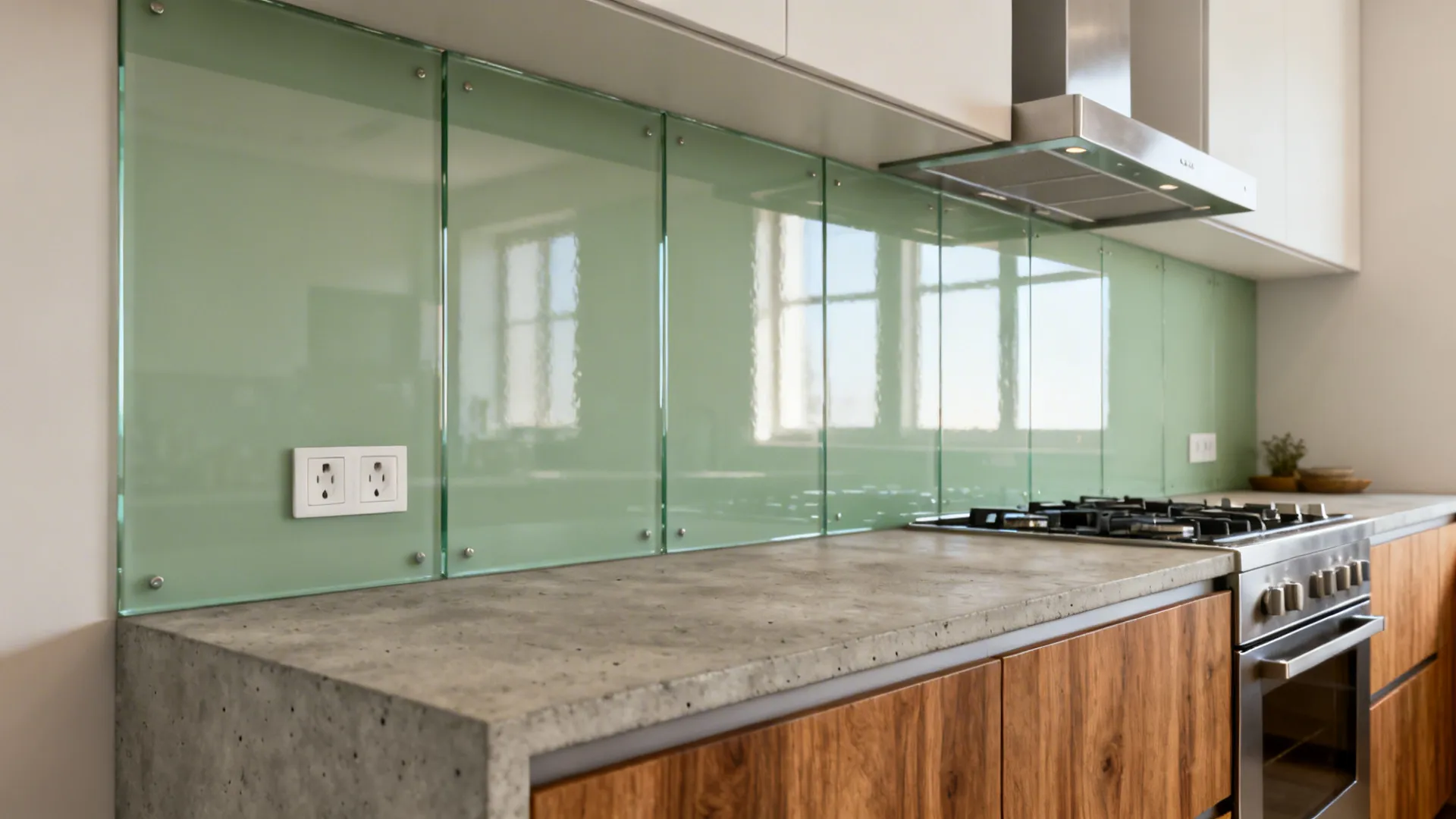 Glass Backsplash for Light and Flow