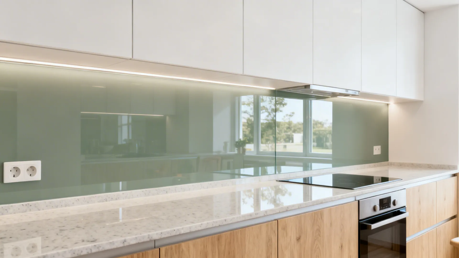 Glass Backsplash for Light and Depth