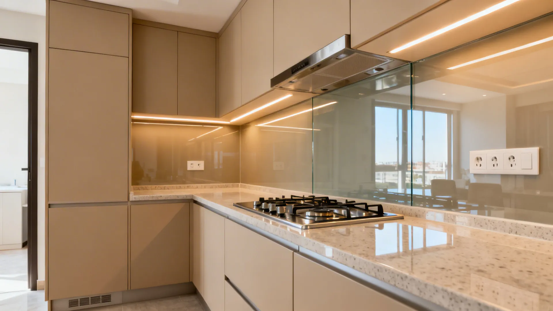 Glass Backsplash To Boost Light And Depth