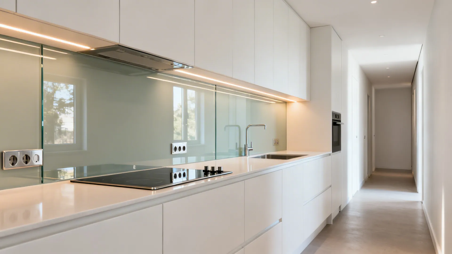 Glass Backsplash for Light and Depth