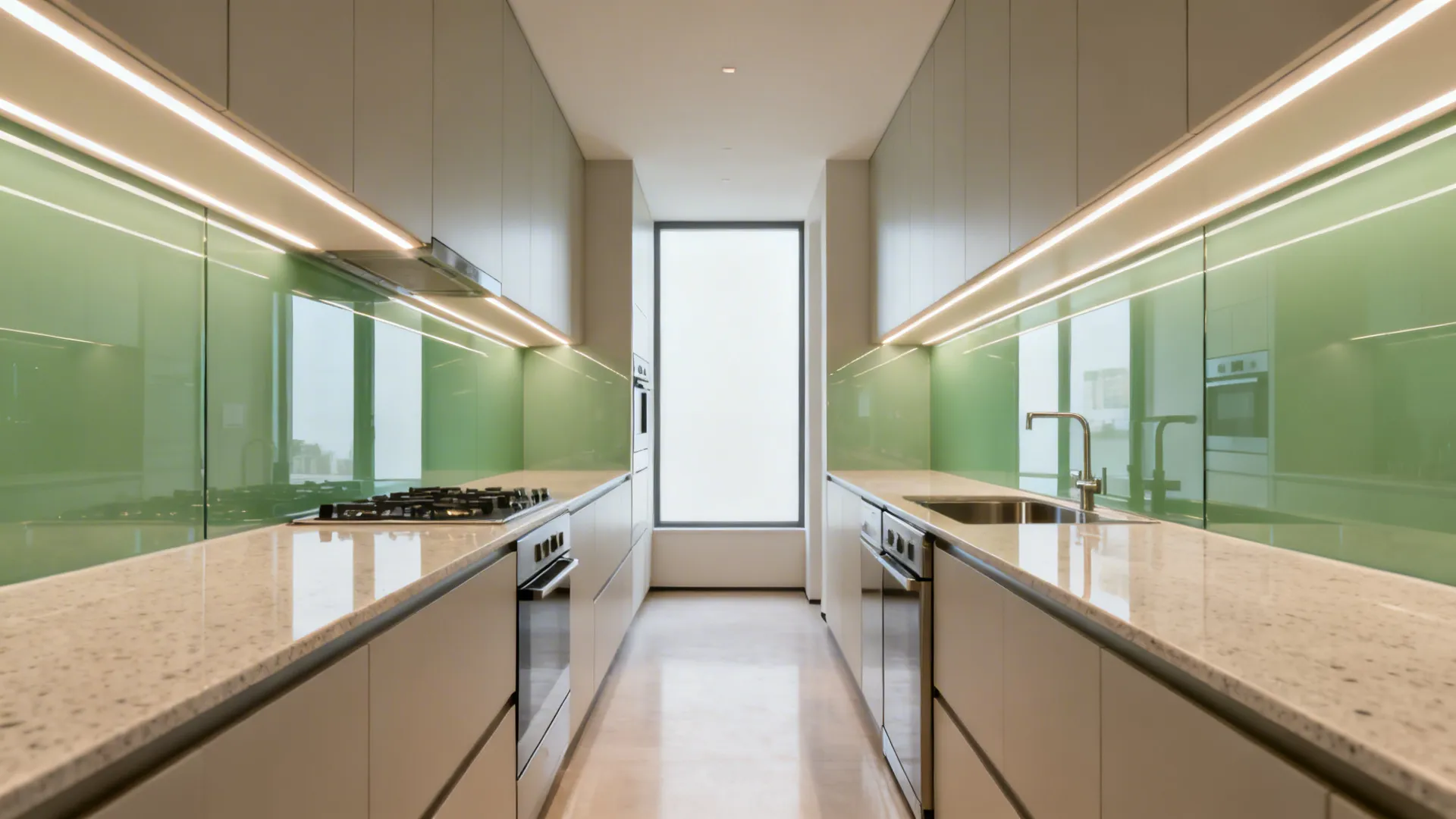 Glass Backsplash and Light-Bouncing Surfaces