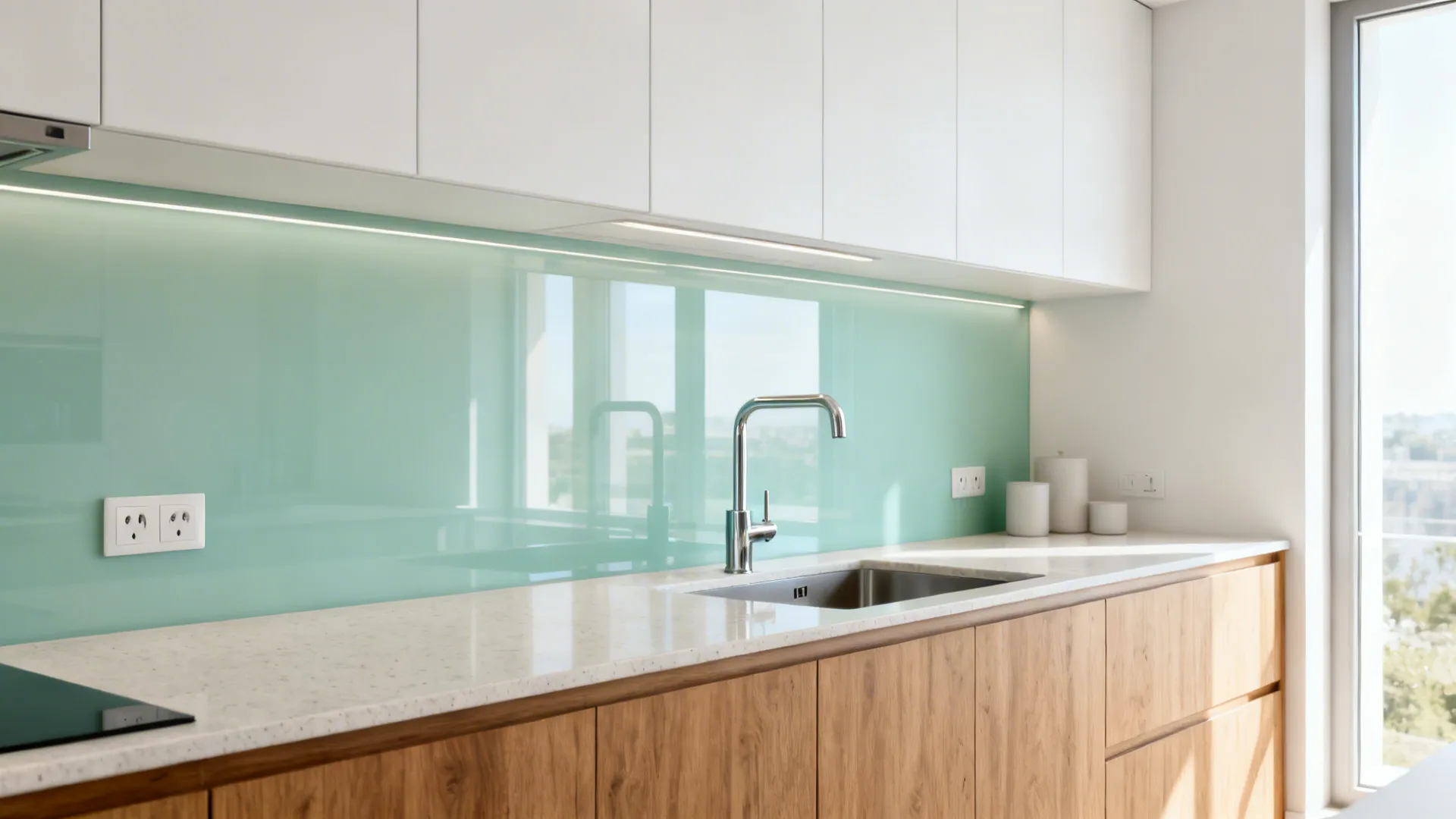 Glass Backsplash for Airy Light