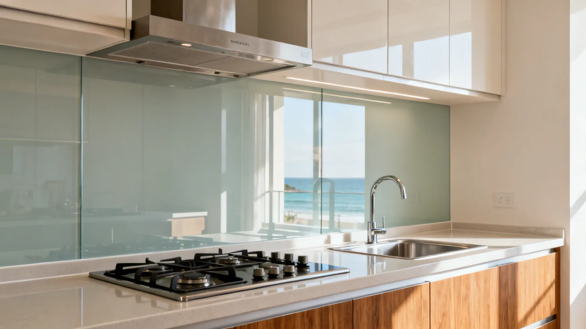 Glass Backsplash for Airy Brightness
