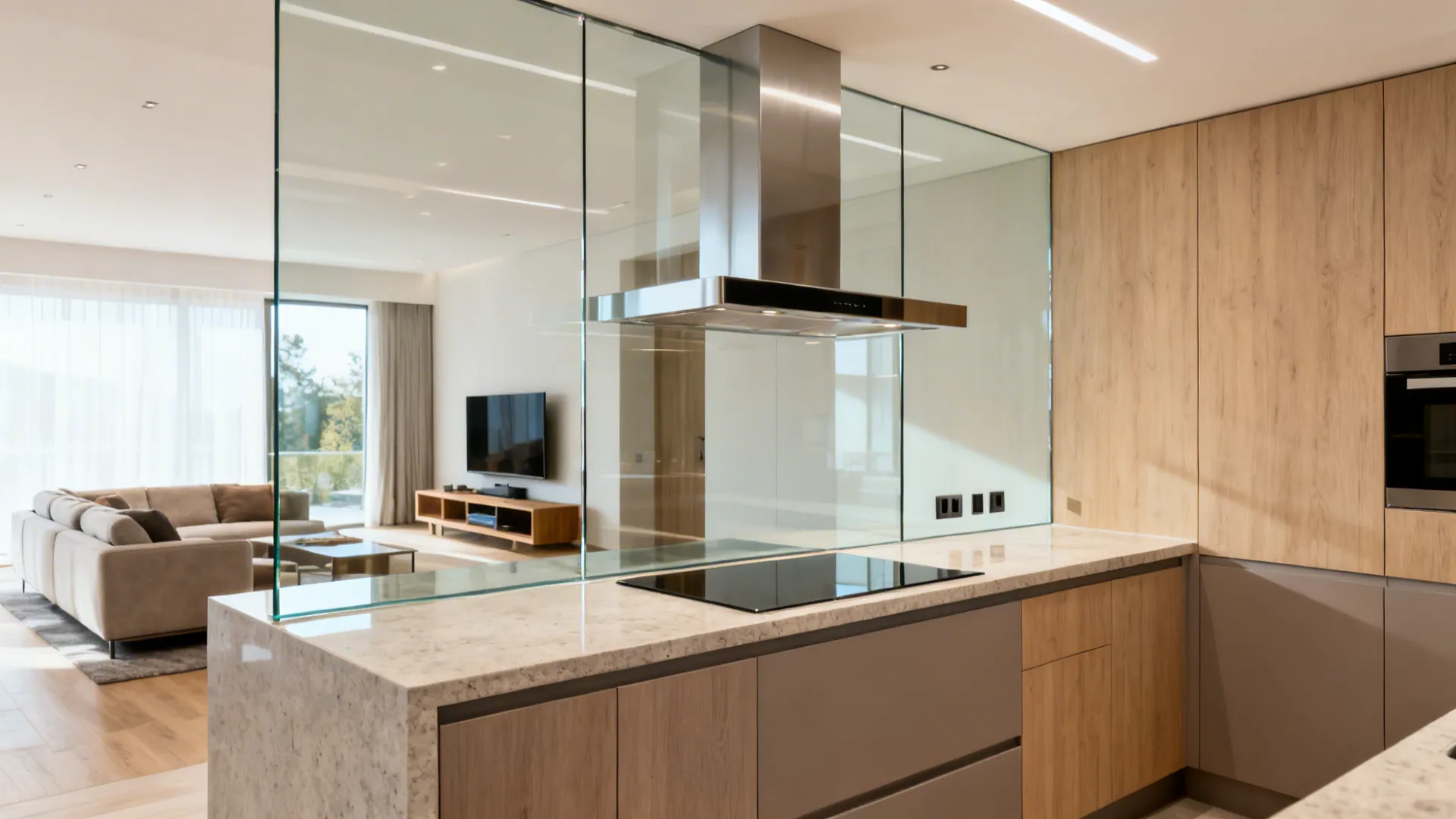 Idea 2: Glass Backsplash for Light and Depth