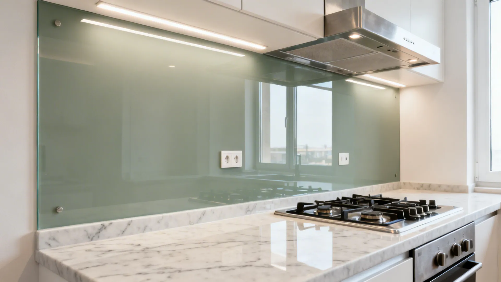 Glass Backsplash for Light and Depth