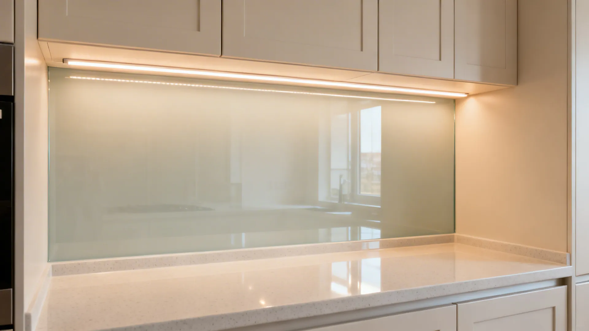 Glass backsplash to lighten the load