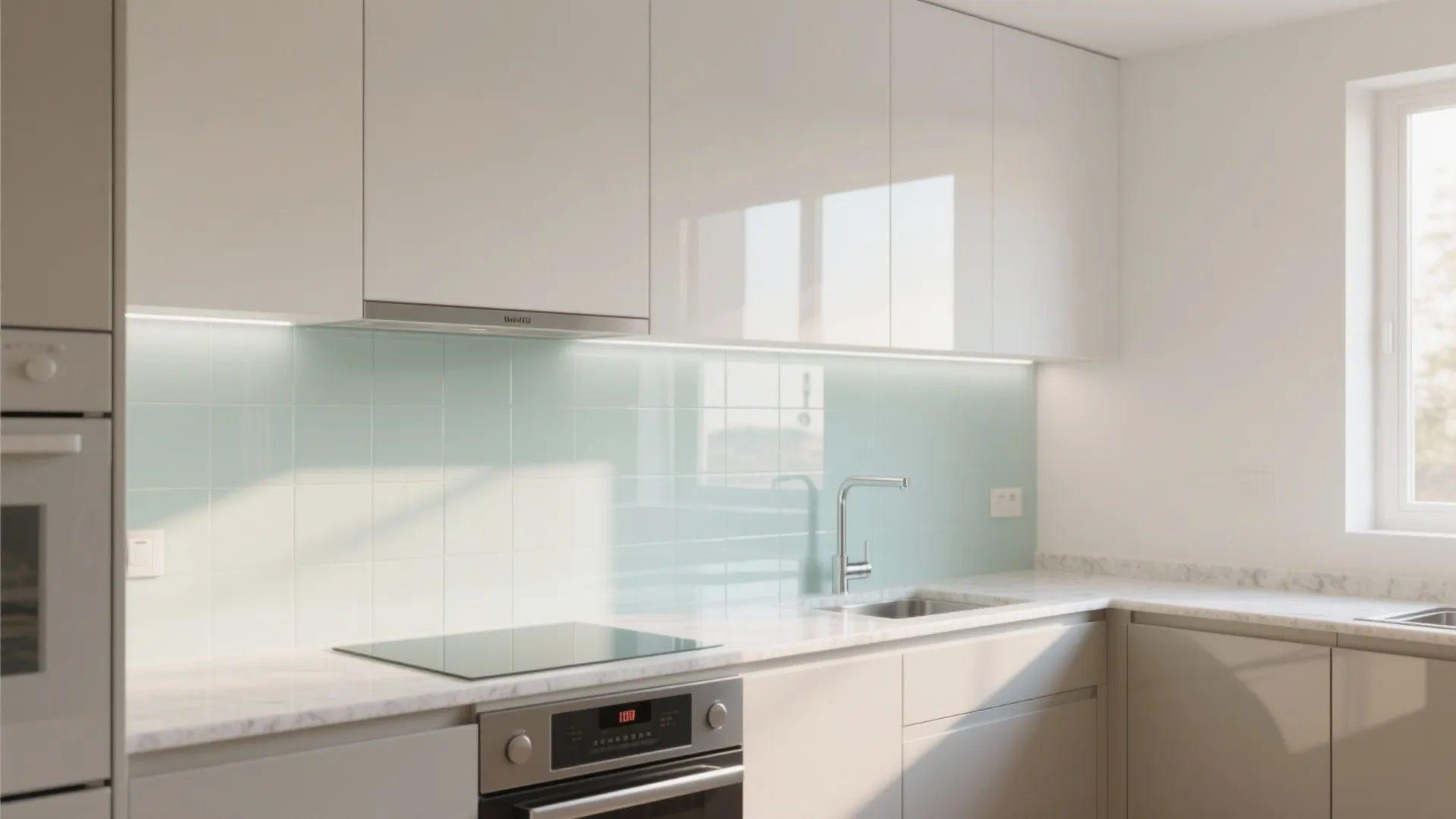 Glass Backsplash for Airy Brightness