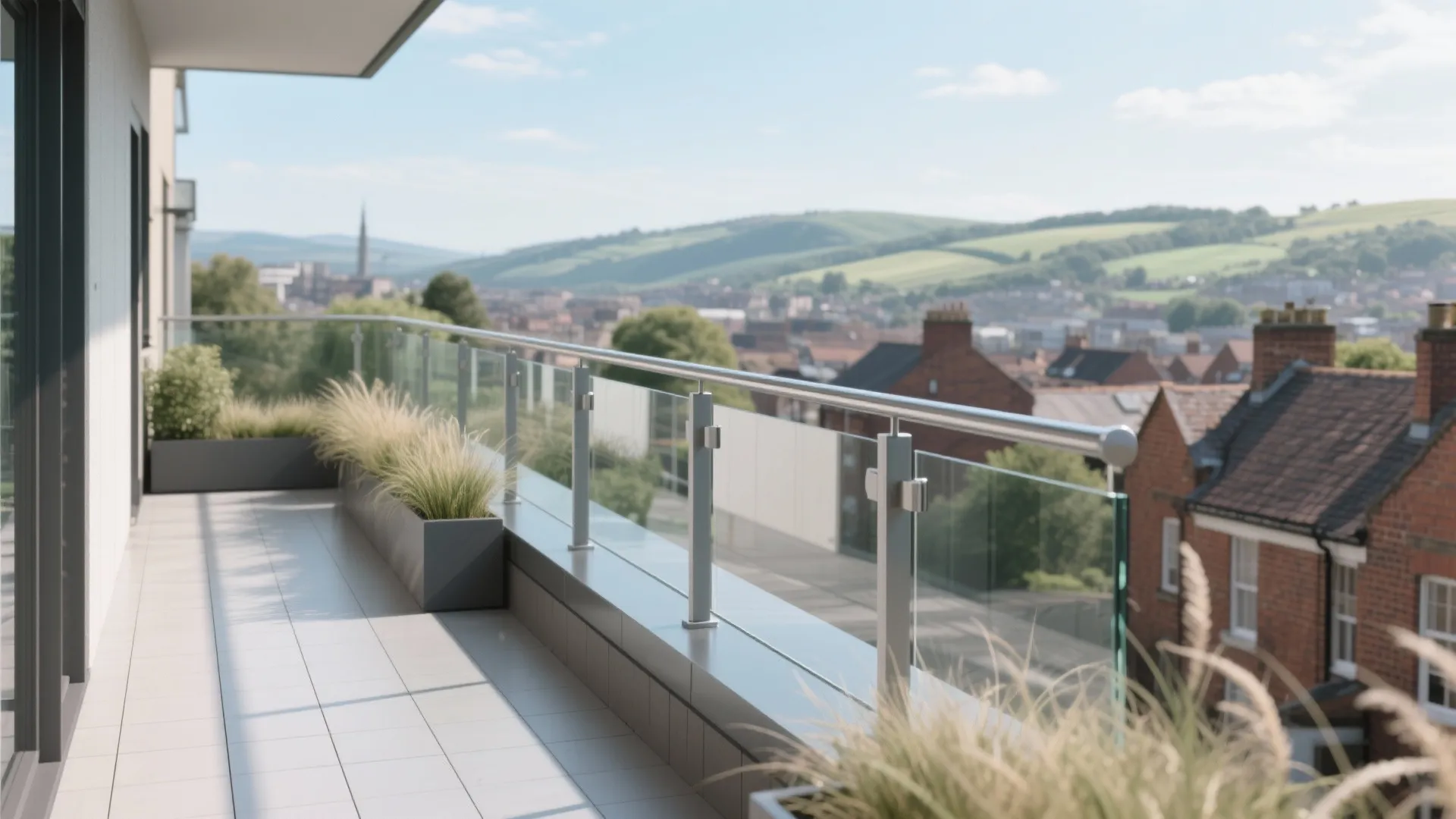 Glass balustrades + wind control without killing the view