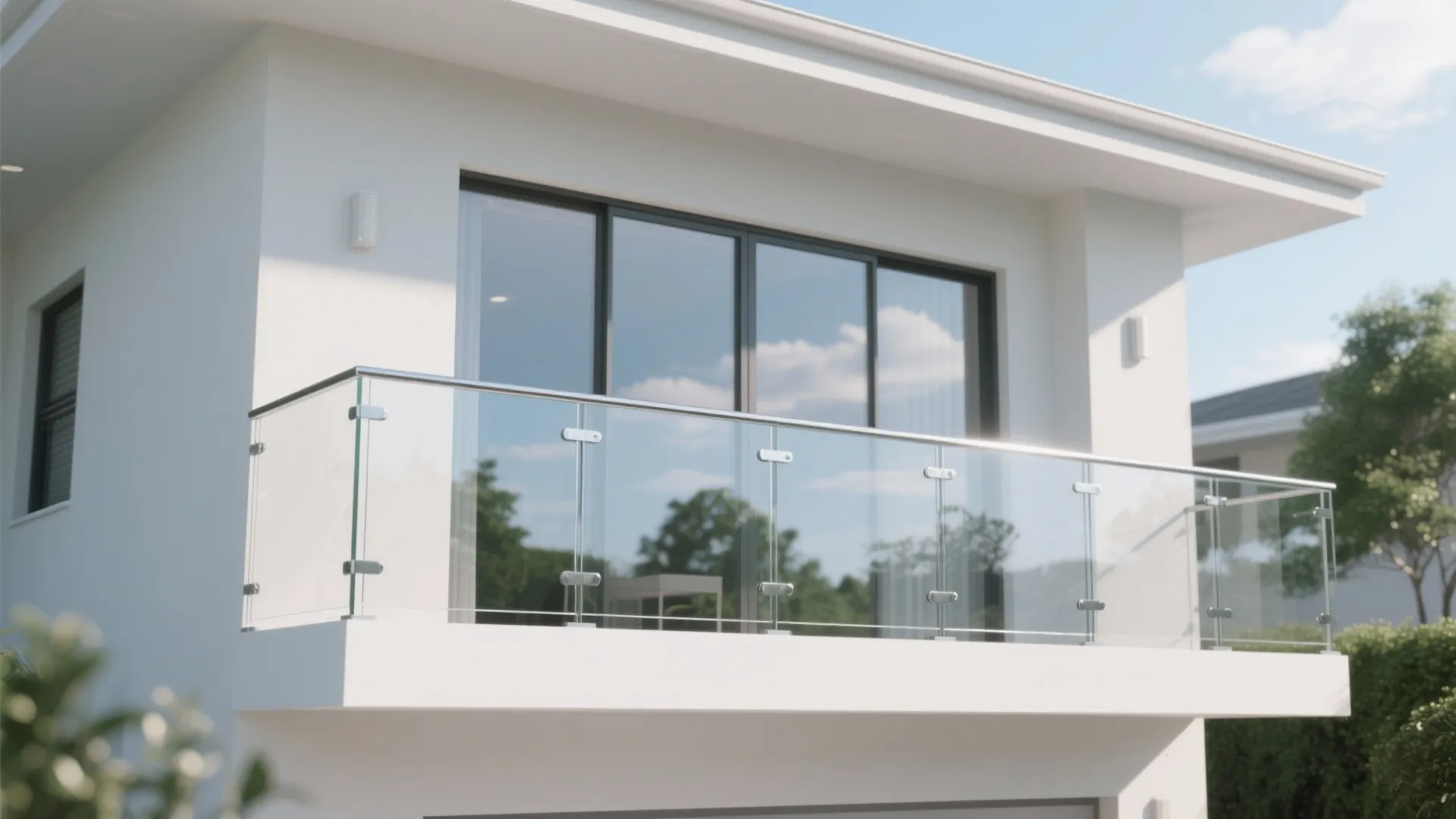 Transparent Glass Balustrades for an Airy Facade