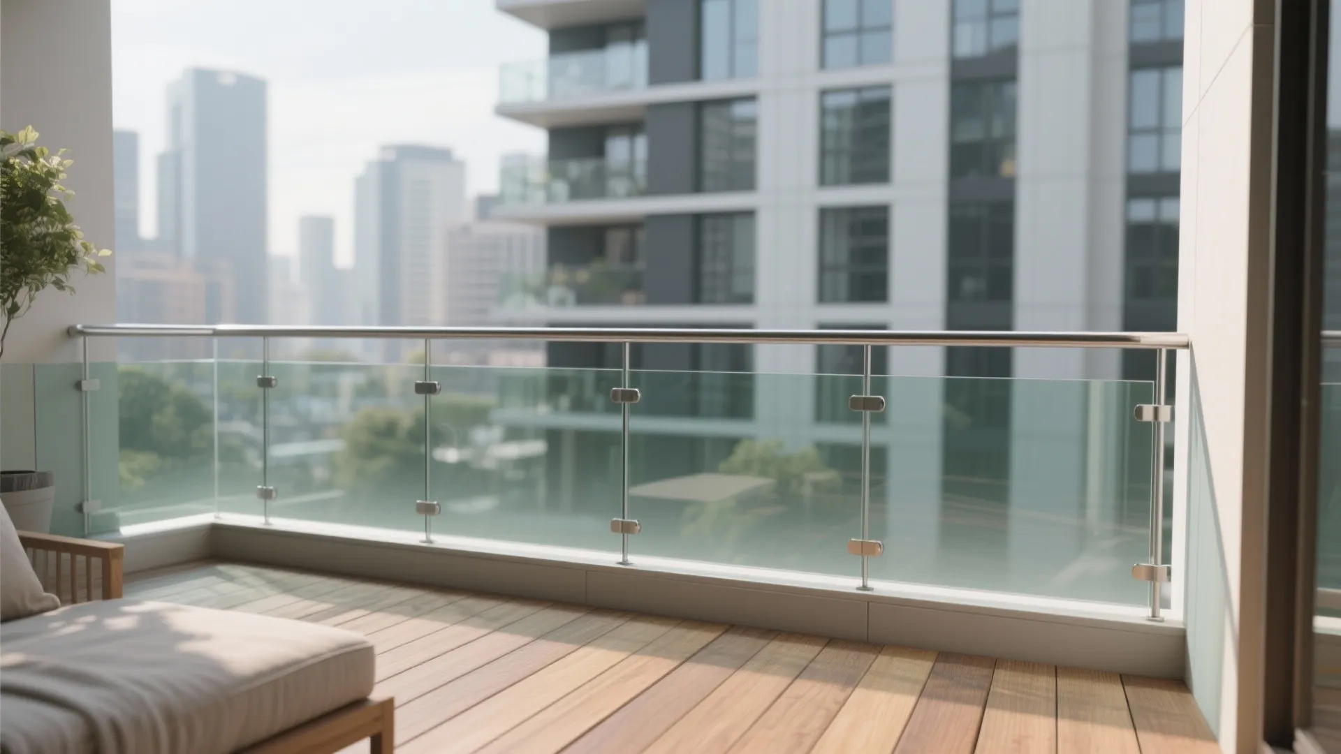 Glass balustrade for airy openness
