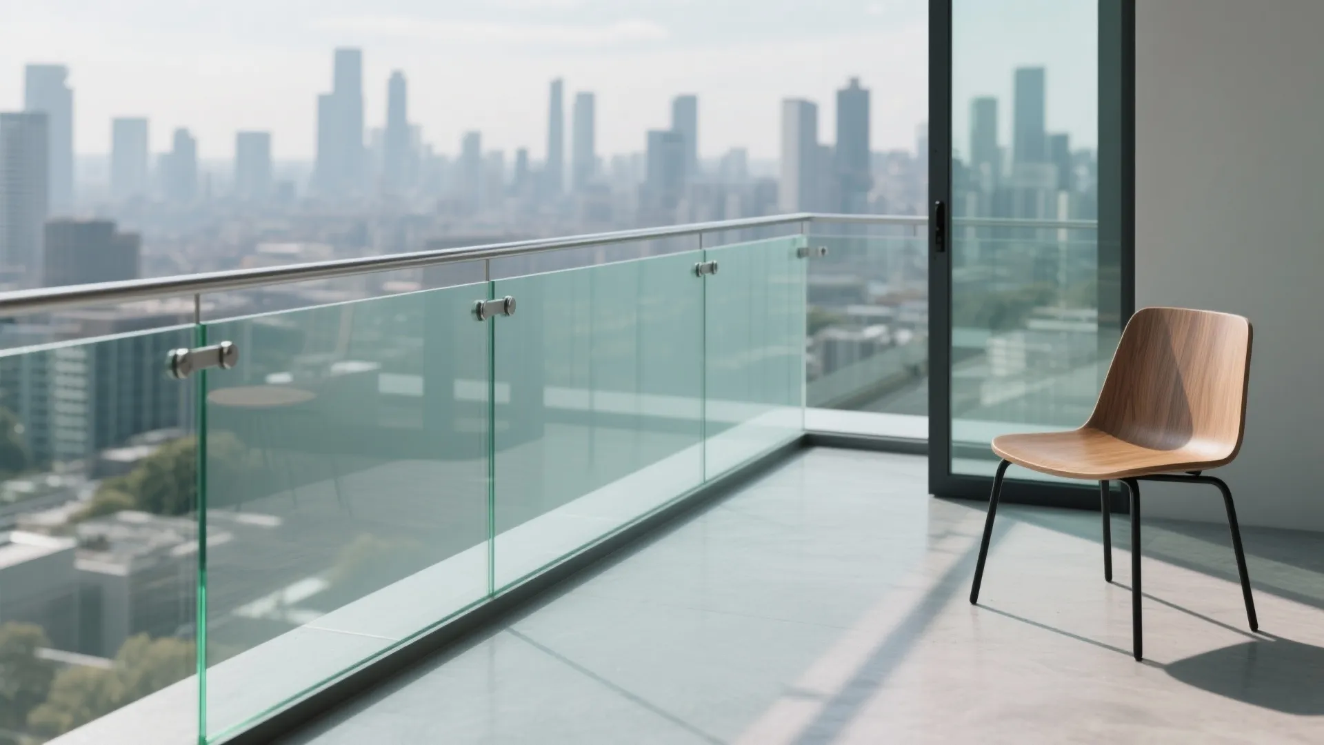 Frameless glass balustrade with selective privacy